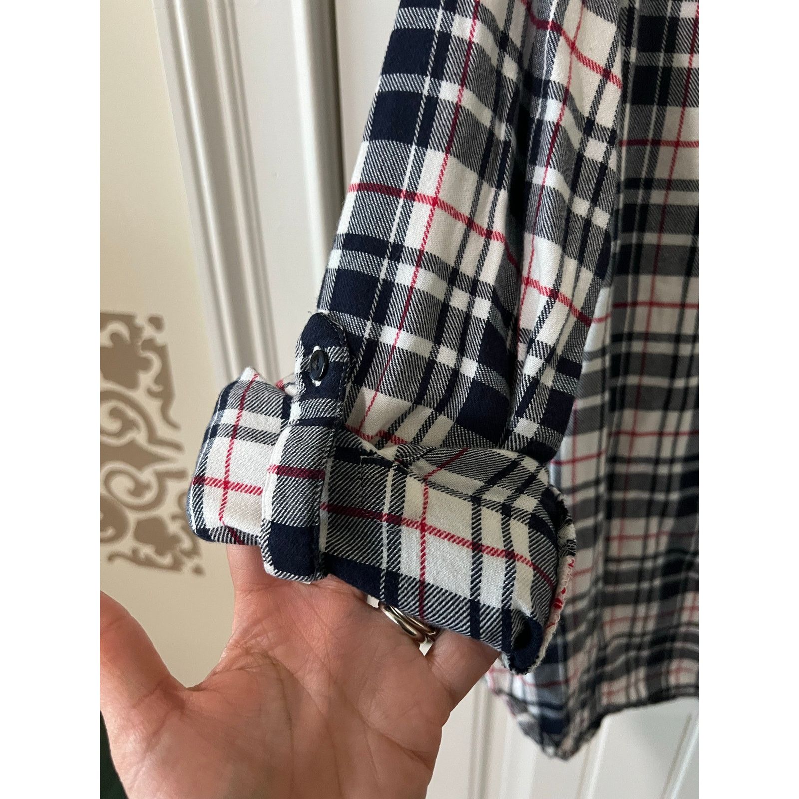 Gap GAP Women's Button Down Long Sleeve Boyfriend Flannel Shirt Size S / US 4 / IT 40 - 12 Thumbnail