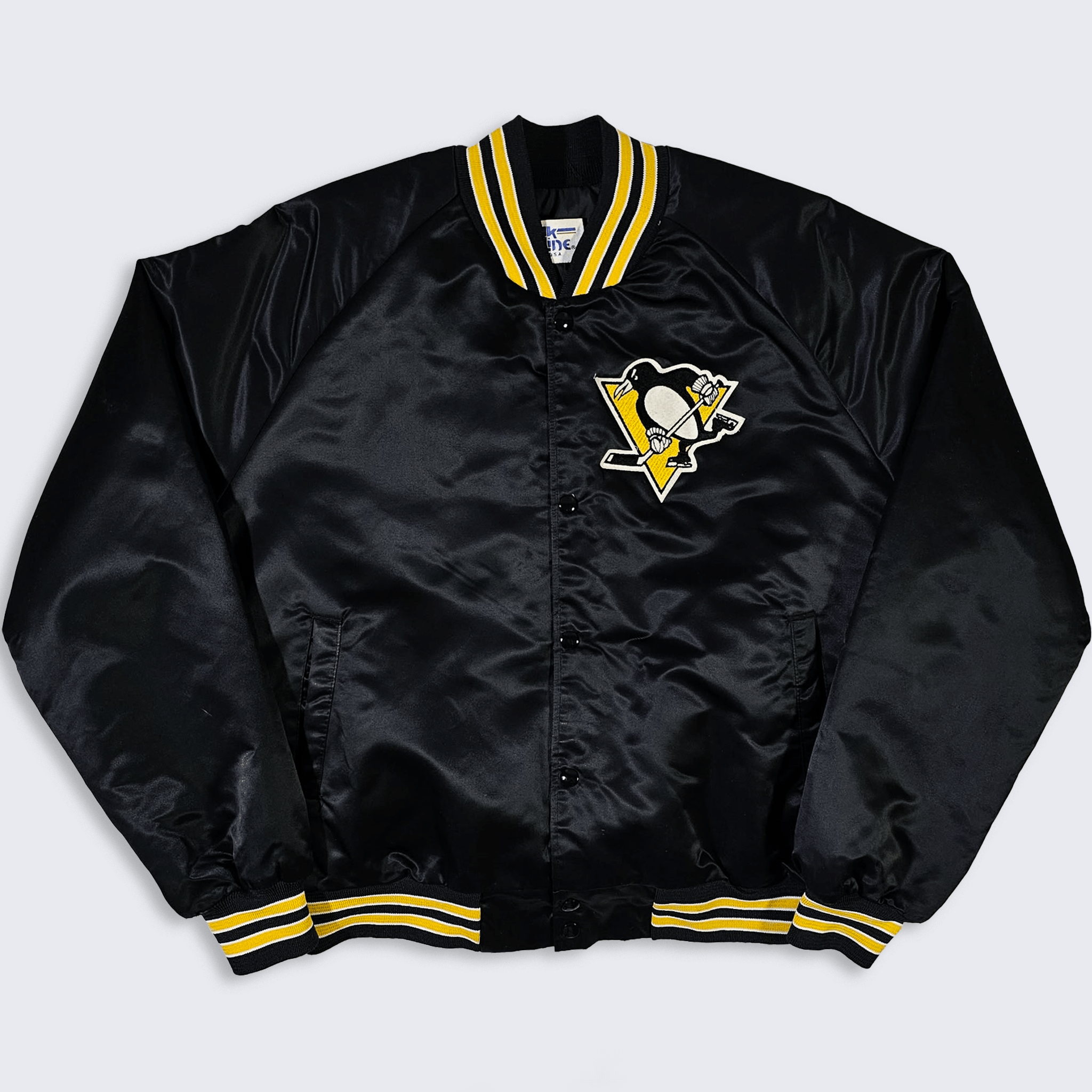 Chalk Line Pittsburgh Penguins Vintage 90s Satin Bomber Jacket Size US L / EU 52-54 / 3 - 2 Thumbnail