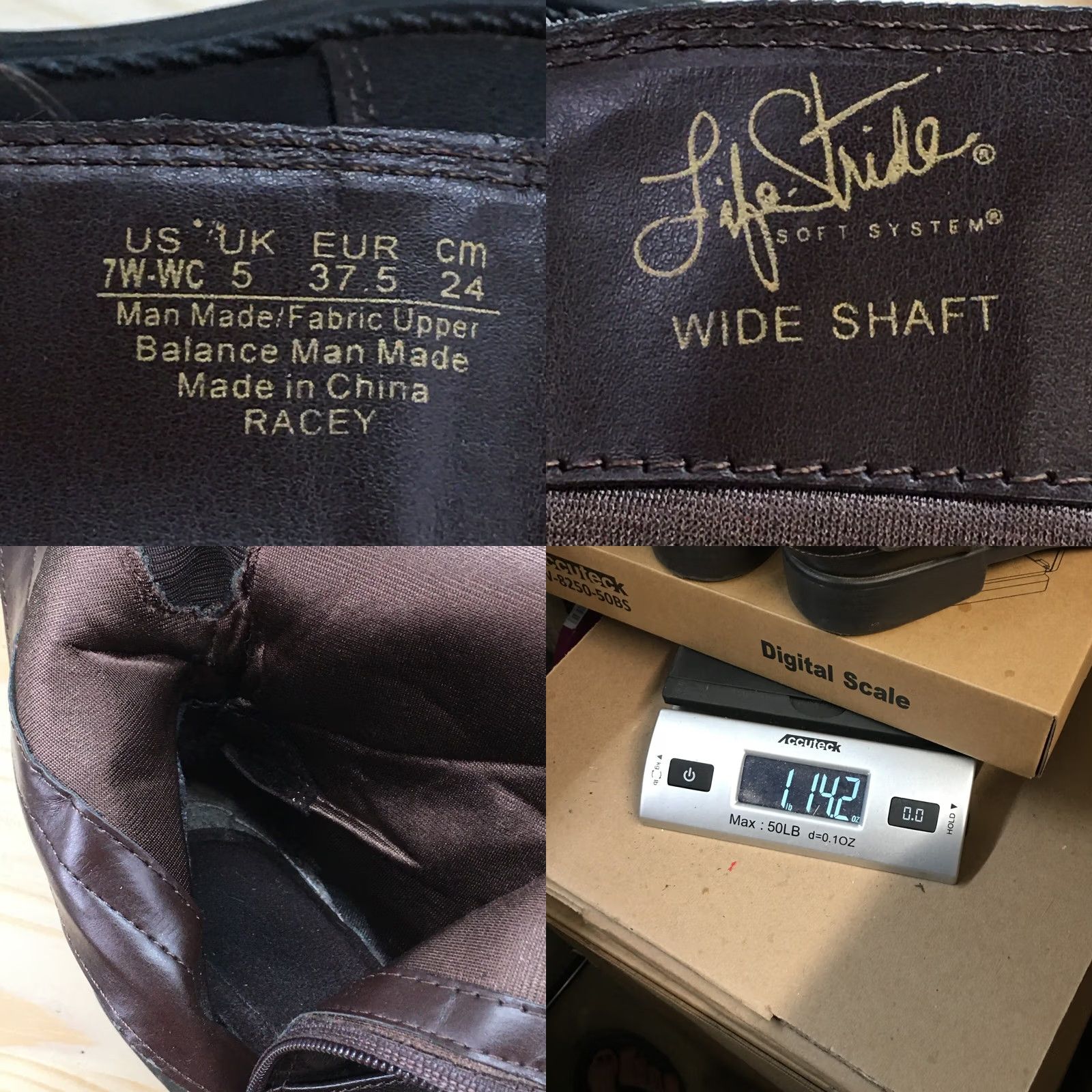 Vintage LifeStride Boots Womens 7 Wide WC Racey Knee High Tall Riding Brown Zipper Size US 7 / IT 37 - 10 Thumbnail