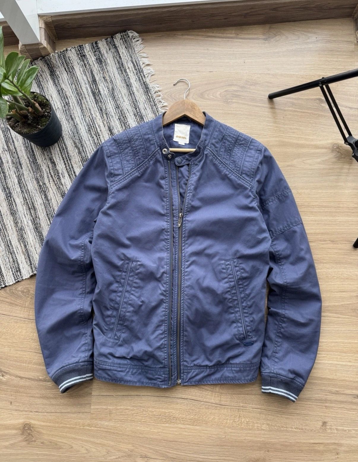 Diesel DIESEL VINTAGE BIKER STYLE Y2K RETRO 90s BLUE COTTON JACKET Size US M / EU 48-50 / 2 - 6 Thumbnail