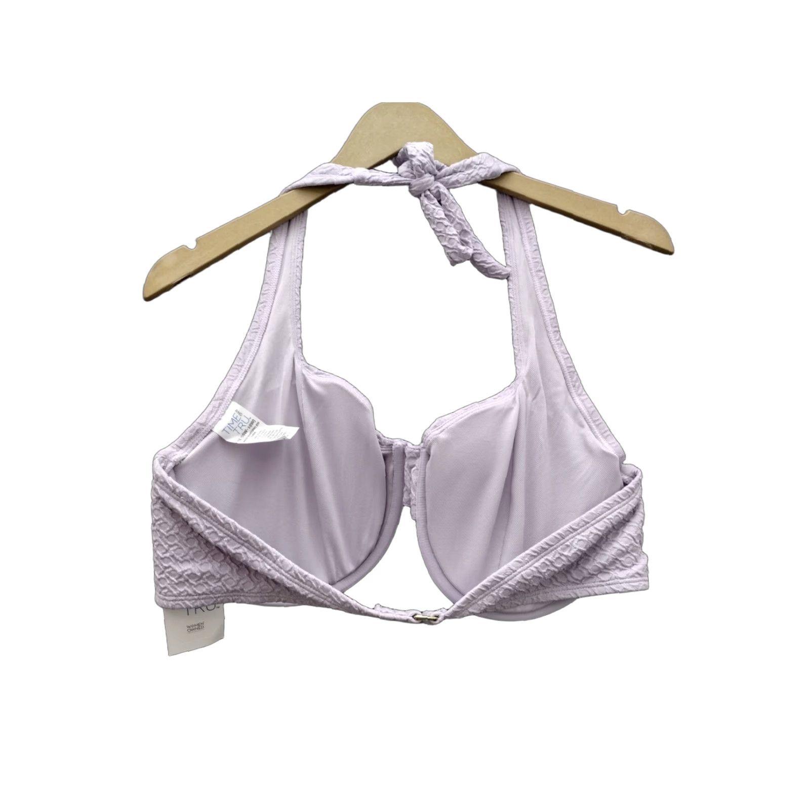 Vintage Time and Tru Textured Underwire Halter Swimsuit Top 1X Purple Womens Size 16W-18W Adjustable Strap Size XL / US 12-14 / IT 48-50 - 1 Thumbnail