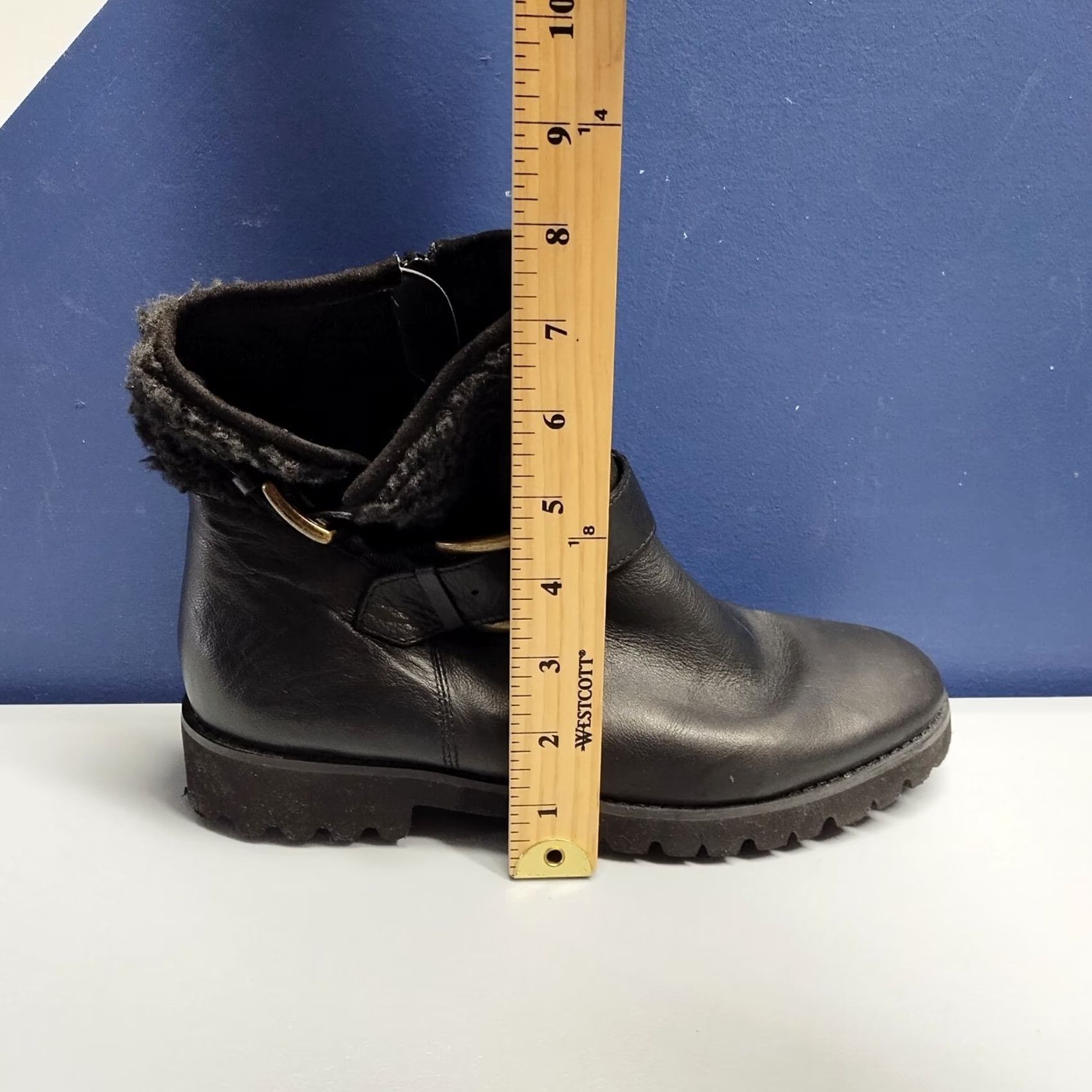 Vintage Easy Spirit Womens Size 8.5 Black Ankle Booties Round Toe Faux Fur Lined Side Zip Boots Size US 9 / IT 39 - 3 Thumbnail