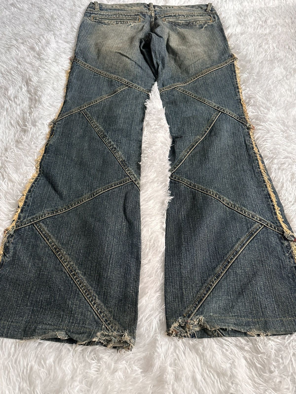 Tornado Mart Tornado Mart Side Fur Flare Denim Jeans Size US 31 - 10 Thumbnail
