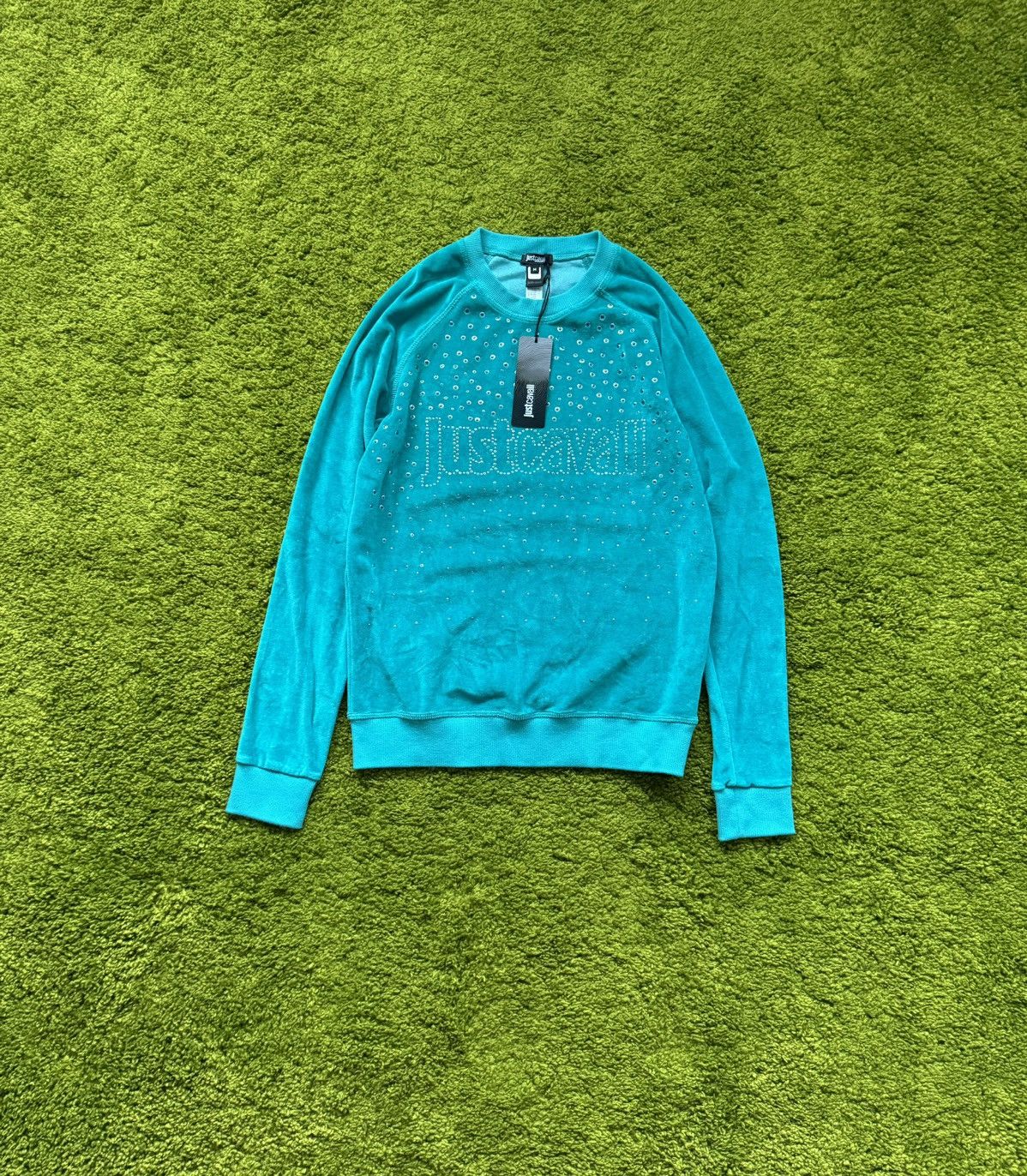 Designer × Just Cavalli × Roberto Cavalli Just Cavalli NWT rhinestone logo velour sweatshirt Size M / US 6-8 / IT 42-44 - 1 Thumbnail