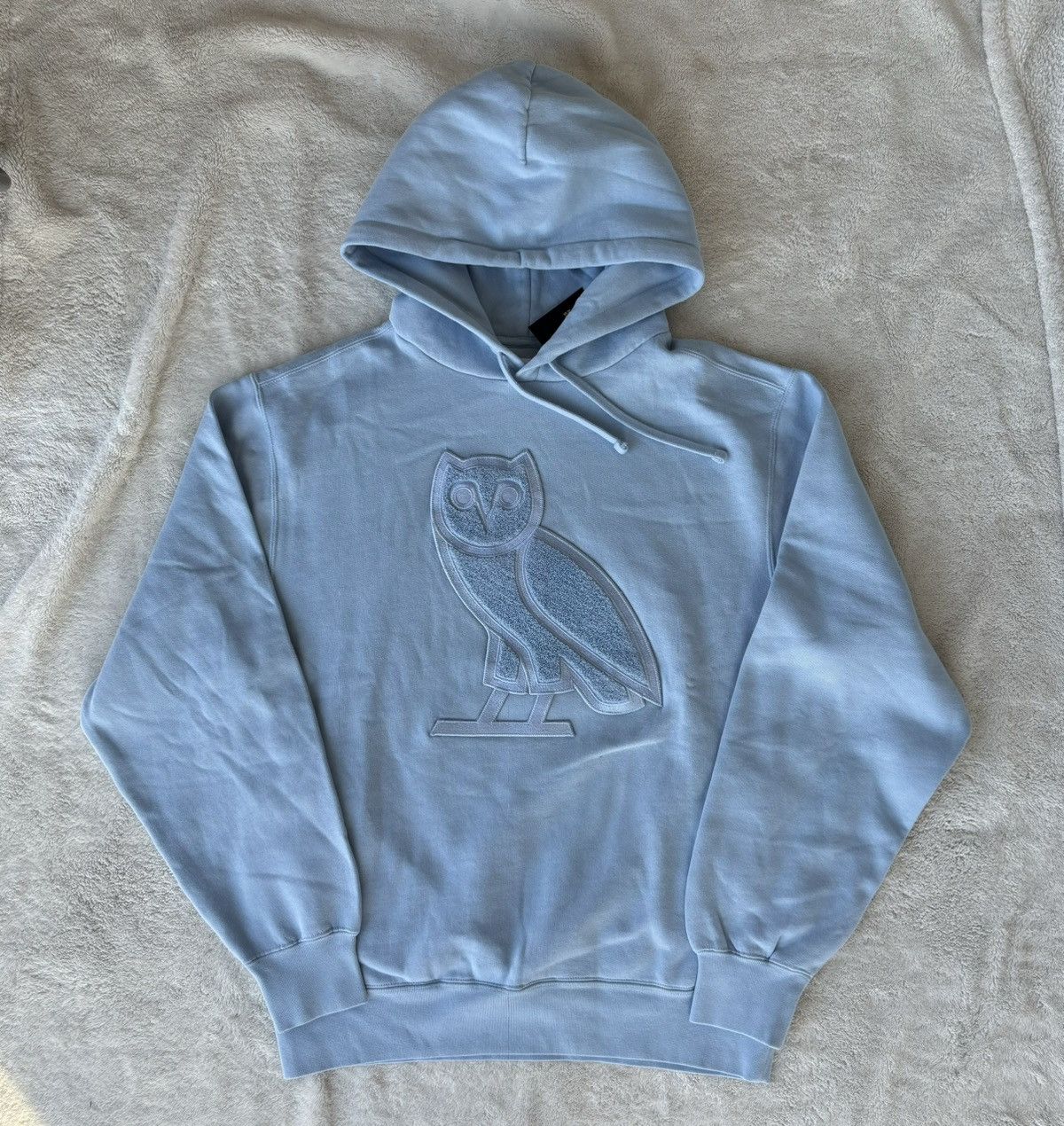 OVO Baby Blue Chenille OG Owl Hoodie - Rare
