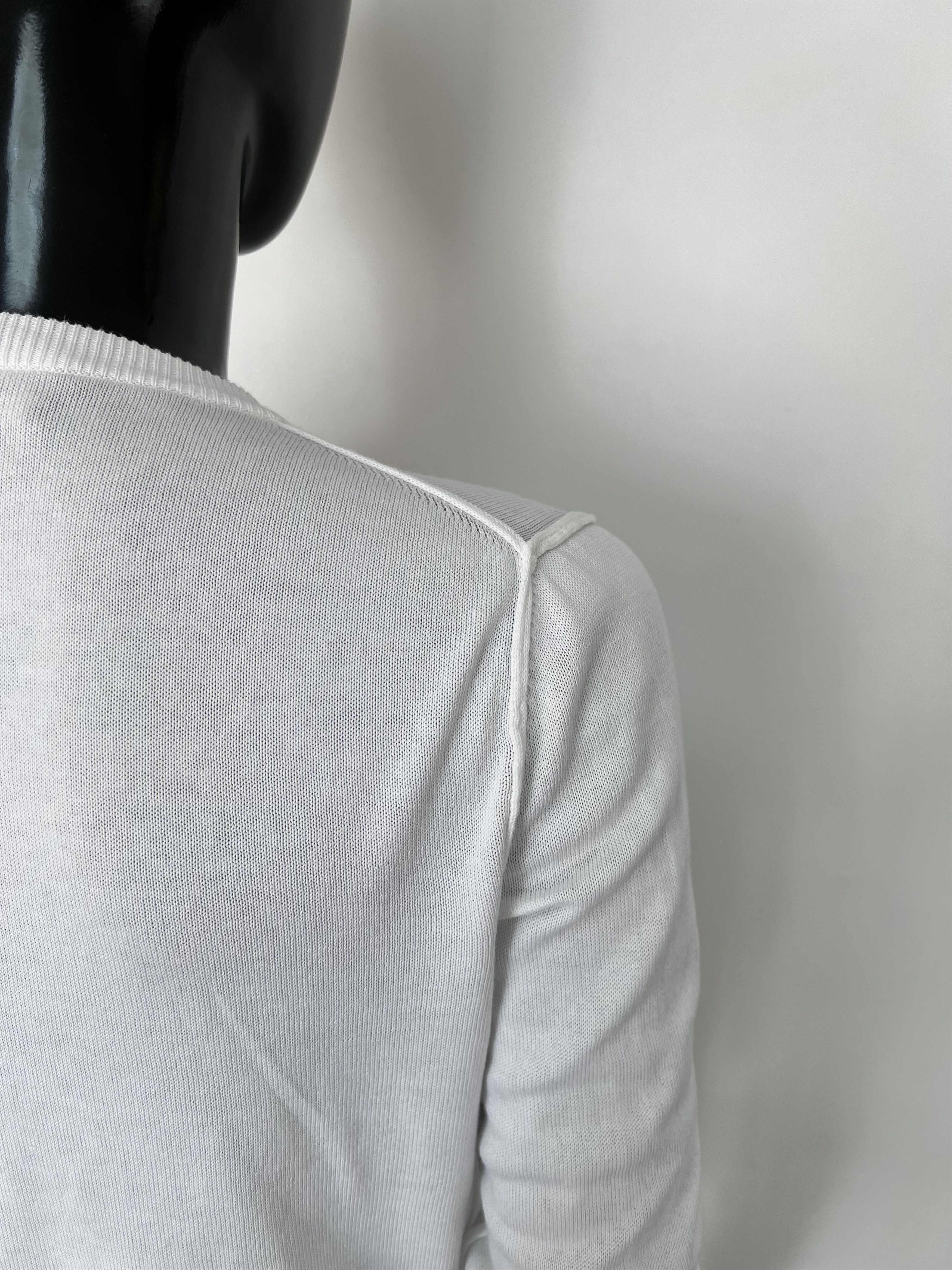 Dolce & Gabbana Dolce & Gabbana White Cotton Long Sleeve V-Neck Cardigan Size M / US 6-8 / IT 42-44 - 13 Thumbnail