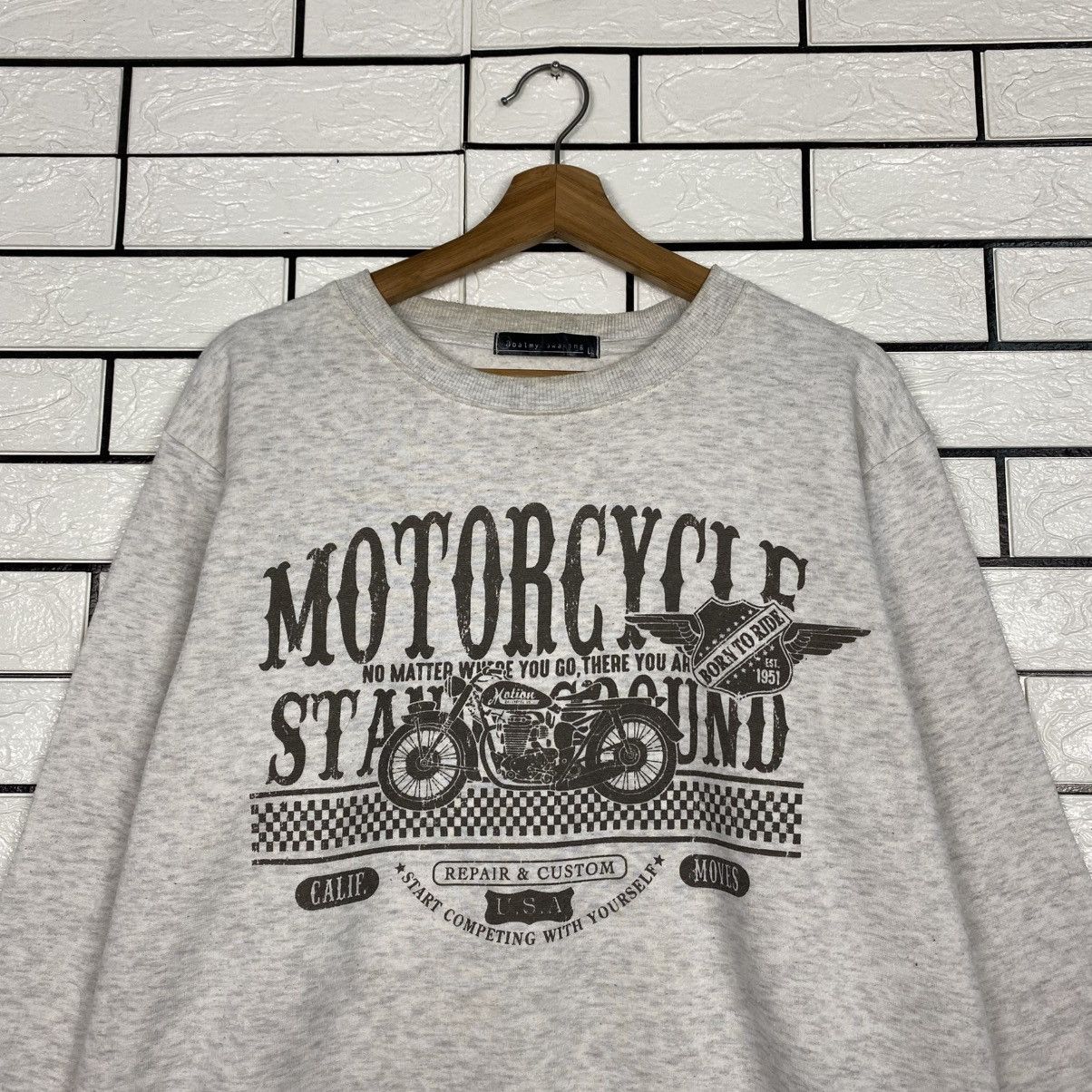 Japanese Brand Vintage Sweatshirt Motorcycle Born To Ride Big Logo Size US L / EU 52-54 / 3 - 4 Thumbnail