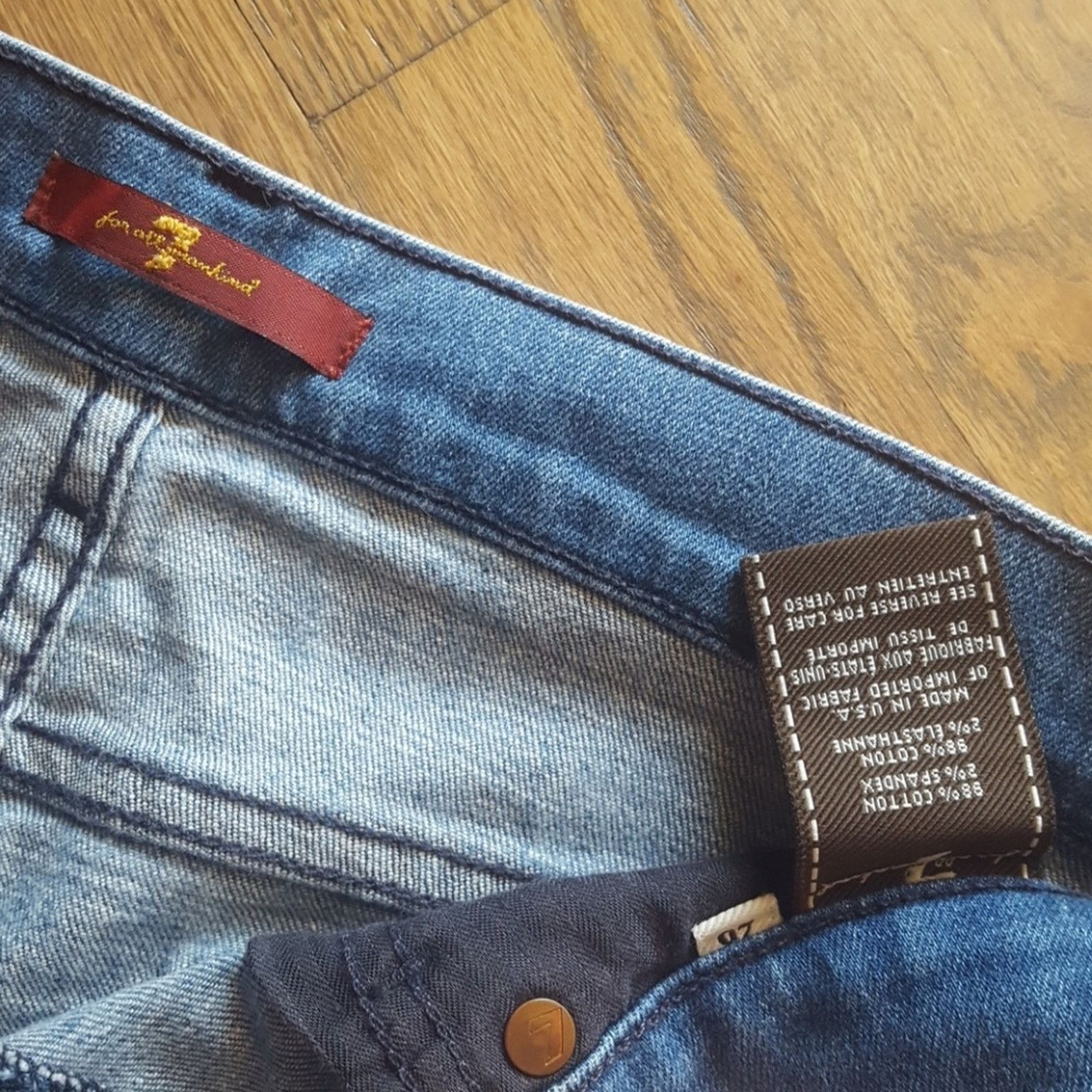 7 For All Mankind 7FAM Tribal Design Denim Shorts Size 28" / US 6 / IT 42 - 4 Thumbnail