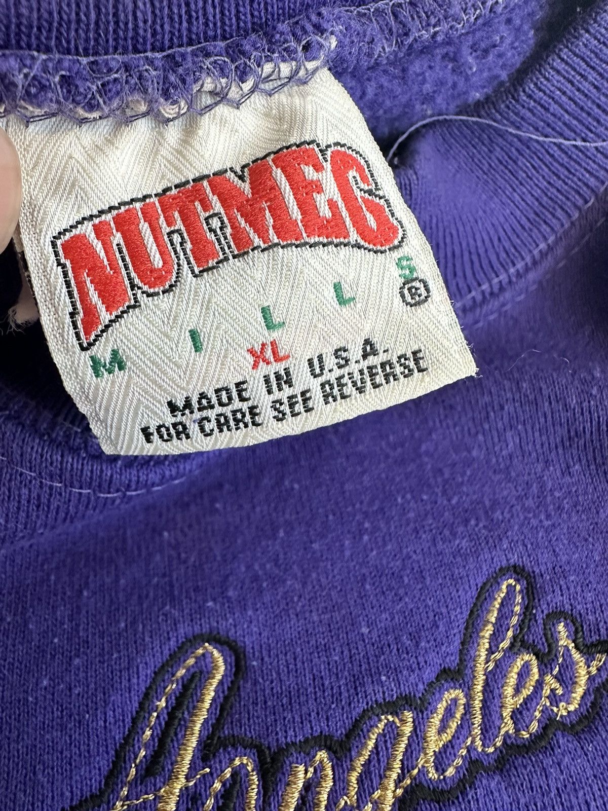 NBA × Nutmeg Crazy Vintage 90s Lakers Magic Johnson Nutmeg Crewneck Rare Size US XL / EU 56 / 4 - 3 Thumbnail