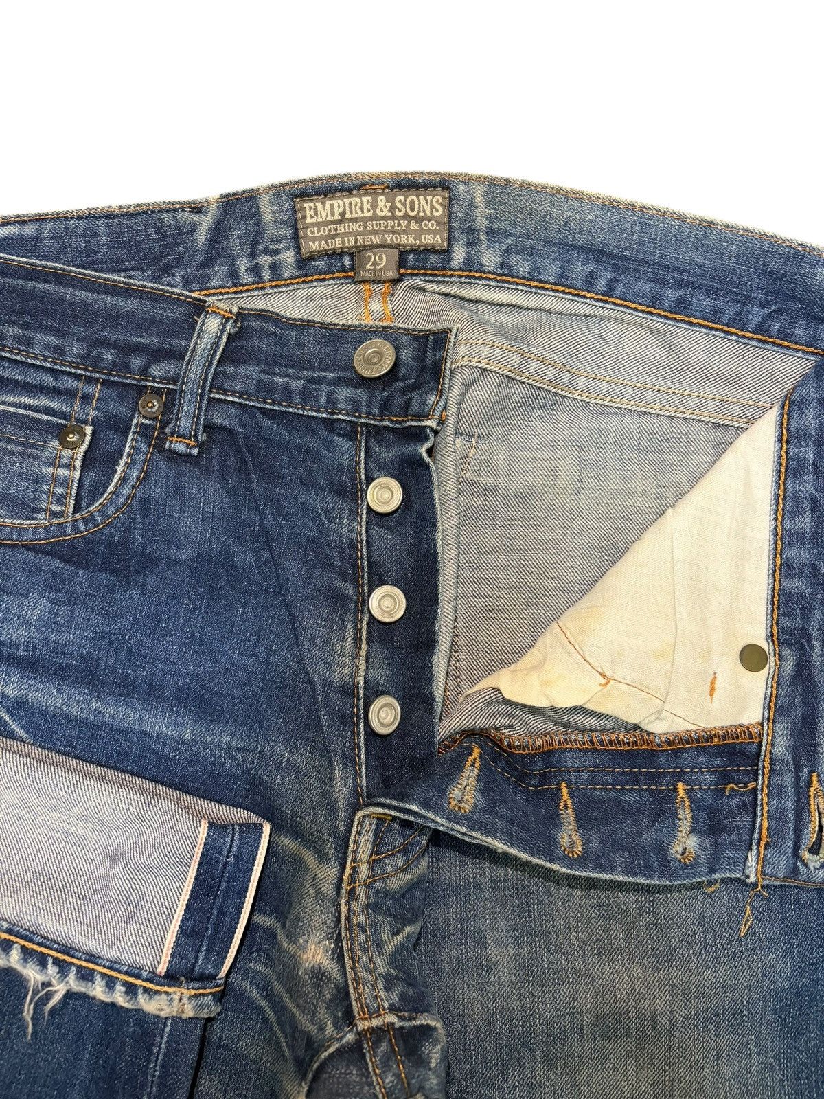 Edwin Vintage Empire & Sons Selvedge Distressed Jeans Size US 30 / EU 46 - 5 Thumbnail