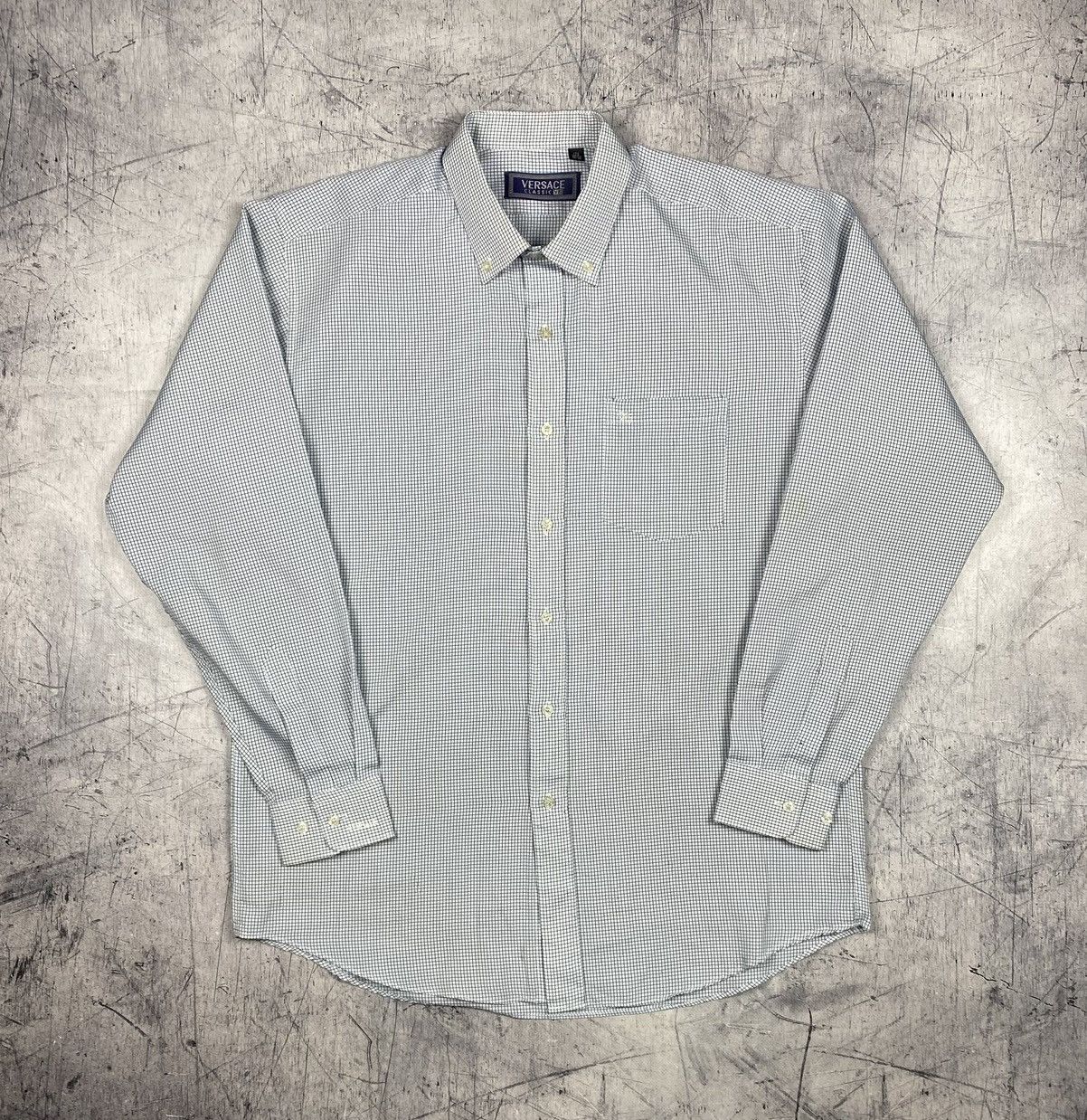 Versace Vintage Versace Classic V2 Micro Check Button Down Shirt Size US XL / EU 56 / 4 - 2 Thumbnail