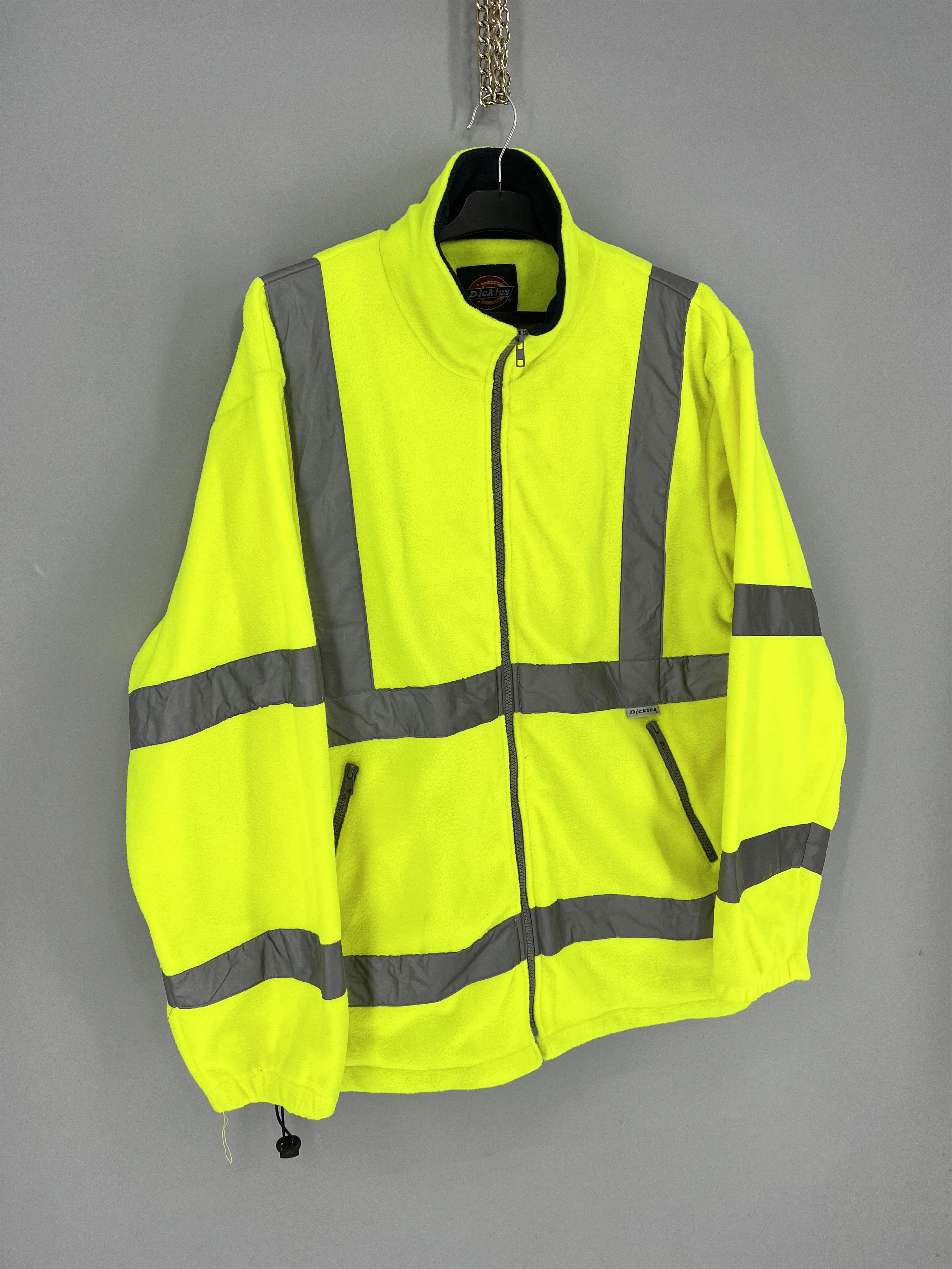 Dickies Vintage Dickies Fleece Jacket High Visibility Yellow Workwea Size US XL / EU 56 / 4 - 3 Thumbnail