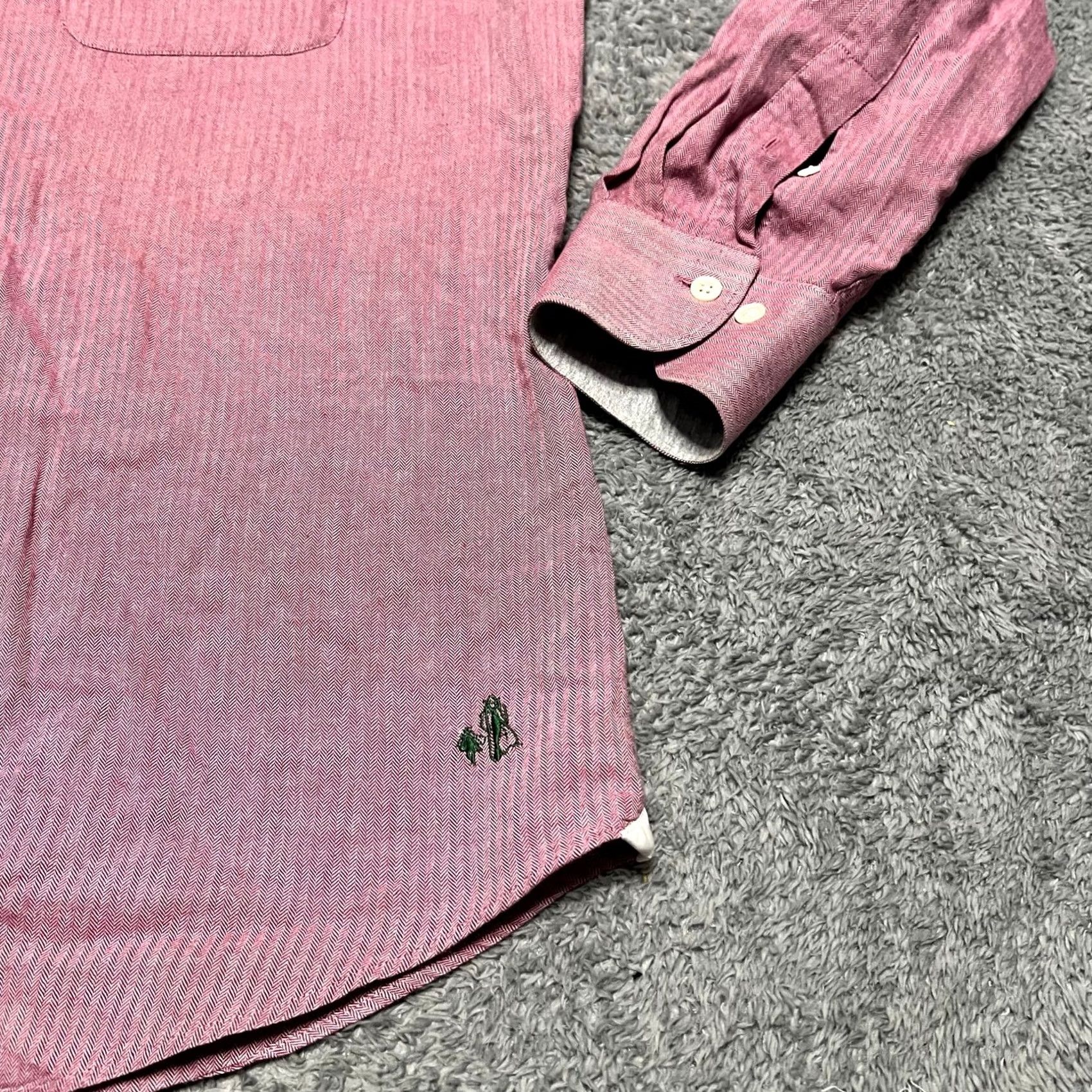 Vintage J. Peterman Shirt Mens M Pink Cotton Long Sleeve Button Contast Collar Size US M / EU 48-50 / 2 - 2 Thumbnail