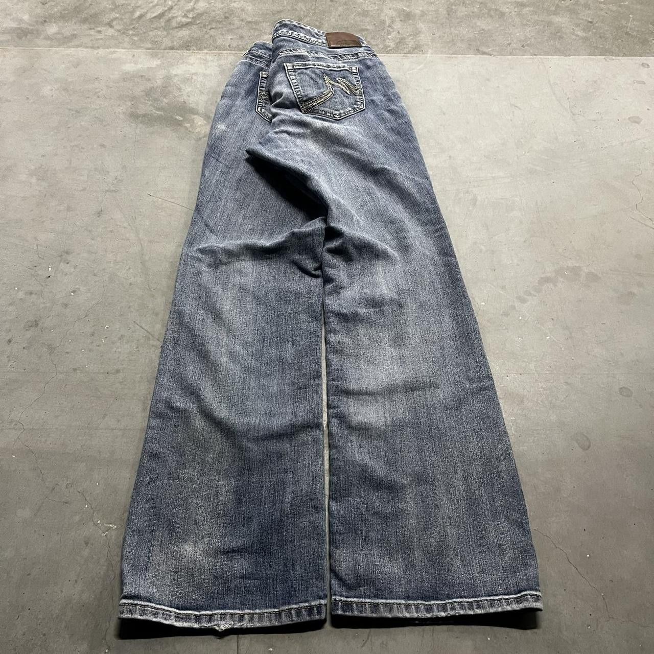 Japanese Brand × Vintage Vintage Y2K Flared Light Blue Wash Stone Washed Denim Jeans! Size US 36 / EU 52 - 6 Thumbnail