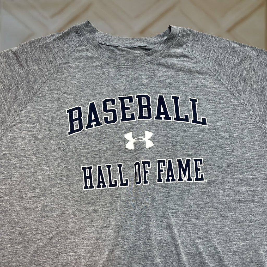Under Armour Under Armour Shirt Mens L Gray Baseball Hall of Fame Logo Stretch Casual Tee Size US L / EU 52-54 / 3 - 1 Thumbnail