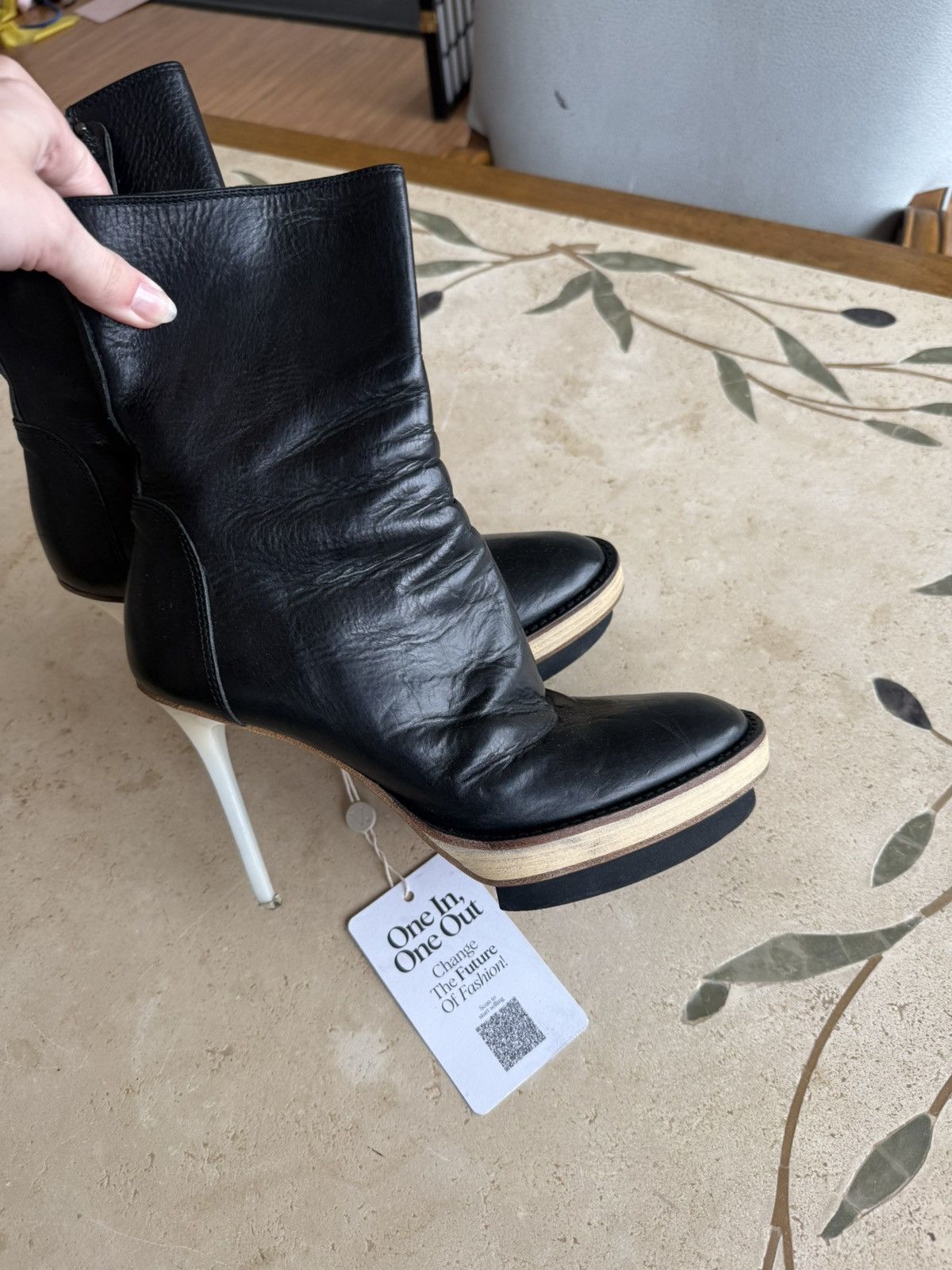 Ann Demeulemeester Anne Demeulemeester leather platform riding boots heeled Size US 9 / IT 39 - 2 Thumbnail