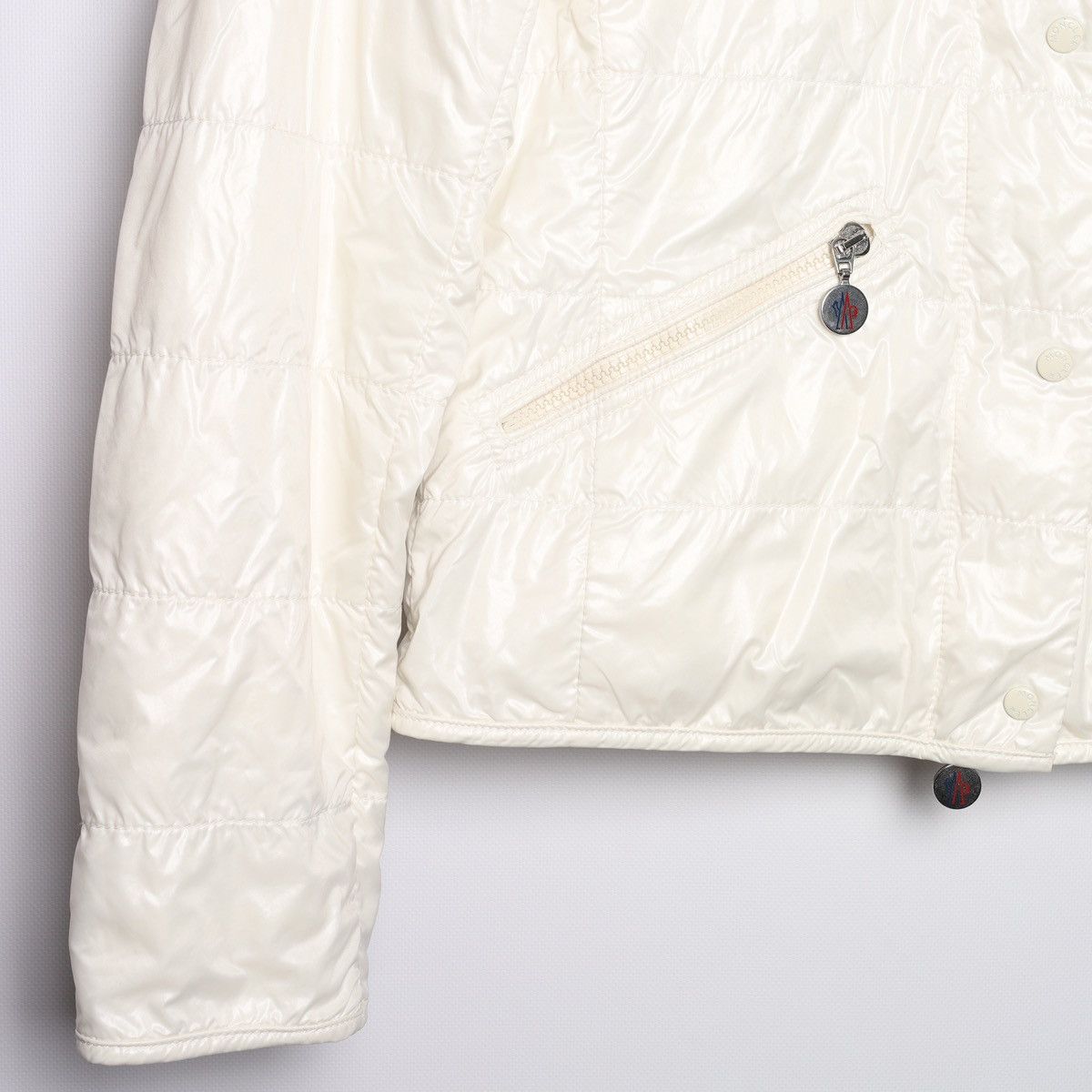 Moncler Moncler Vintage Cream White Nylon Jacket Hooded Size L / US 10 / IT 46 - 10 Thumbnail