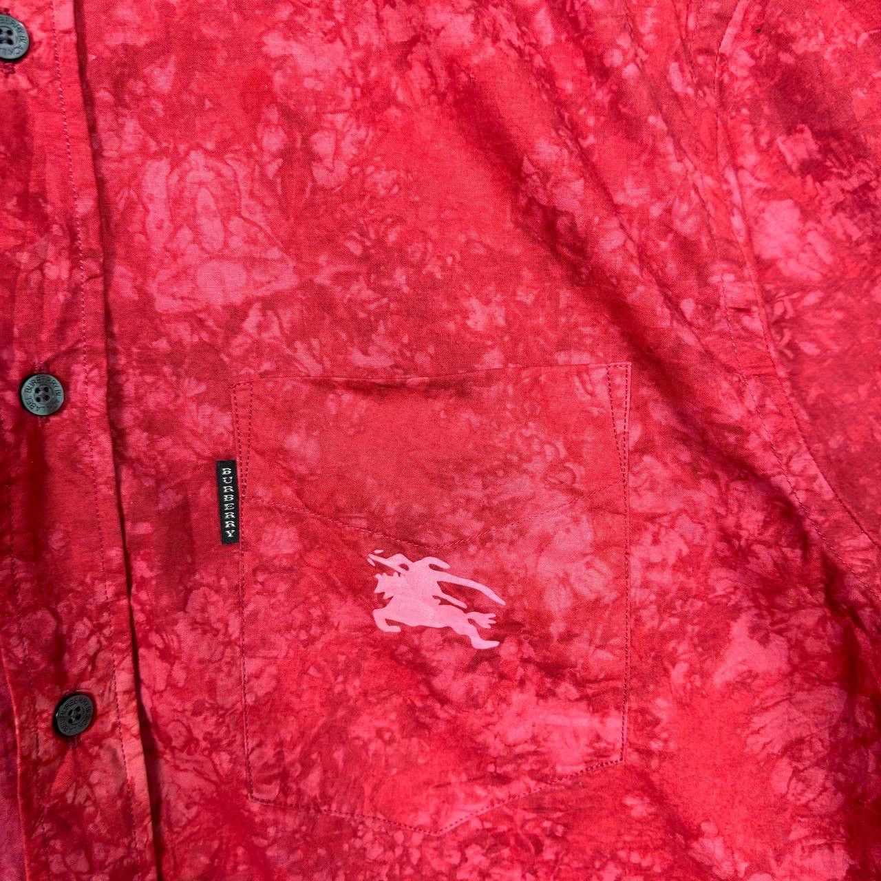 Burberry Burberry Black Label Red Batik Shirt Luxury Style Size US L / EU 52-54 / 3 - 4 Thumbnail