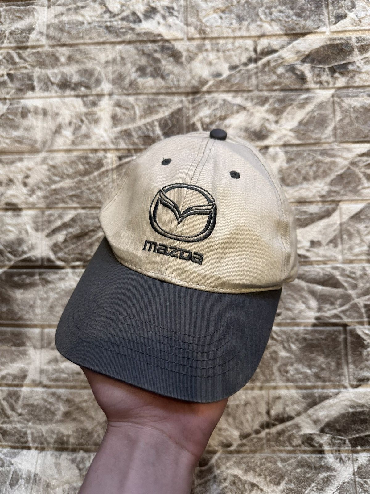Japanese Brand Vintage Mazda Two-Tone Hat - Distressed Workwear Gas Station Size ONE SIZE - 1 Thumbnail