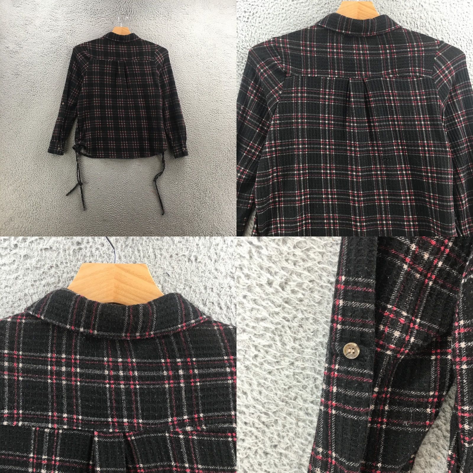 Vintage Daytrip Shirt Womens Button Up Plaid Black Long Sleeve Collared Large Size L / US 10 / IT 46 - 8 Thumbnail