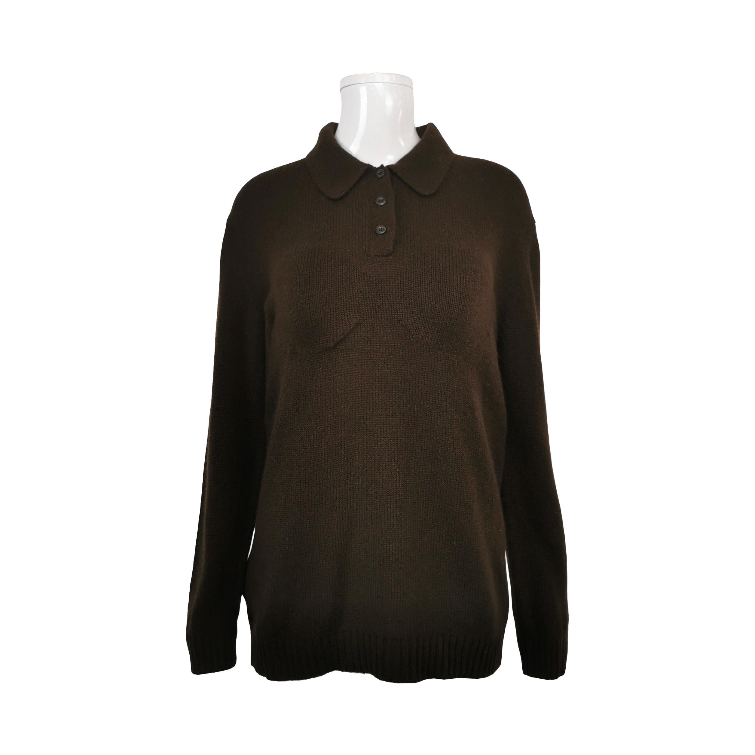 Prada Prada Cashmere Logo Polo Sweater Size M Size US M / EU 48-50 / 2 - 1 Thumbnail
