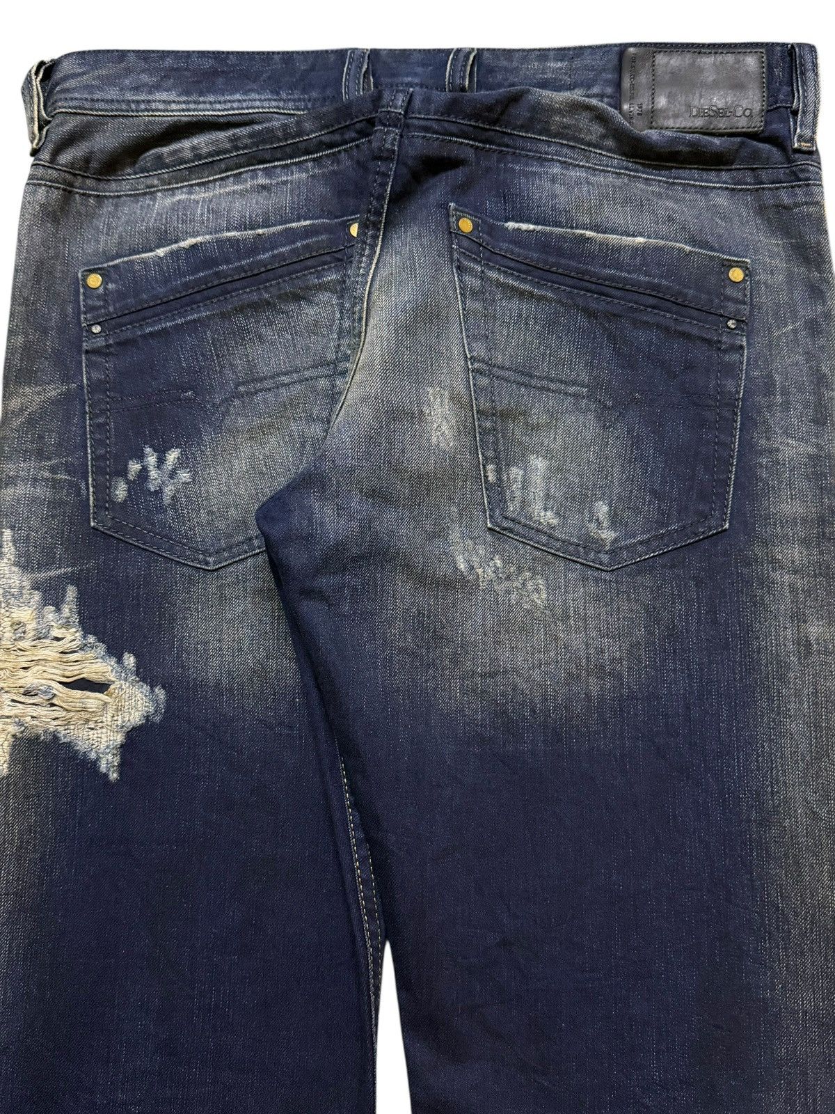 Diesel Vintage 90s Diesel Industry Mud Wash Faded Distress Sashiko Size US 33 - 5 Thumbnail