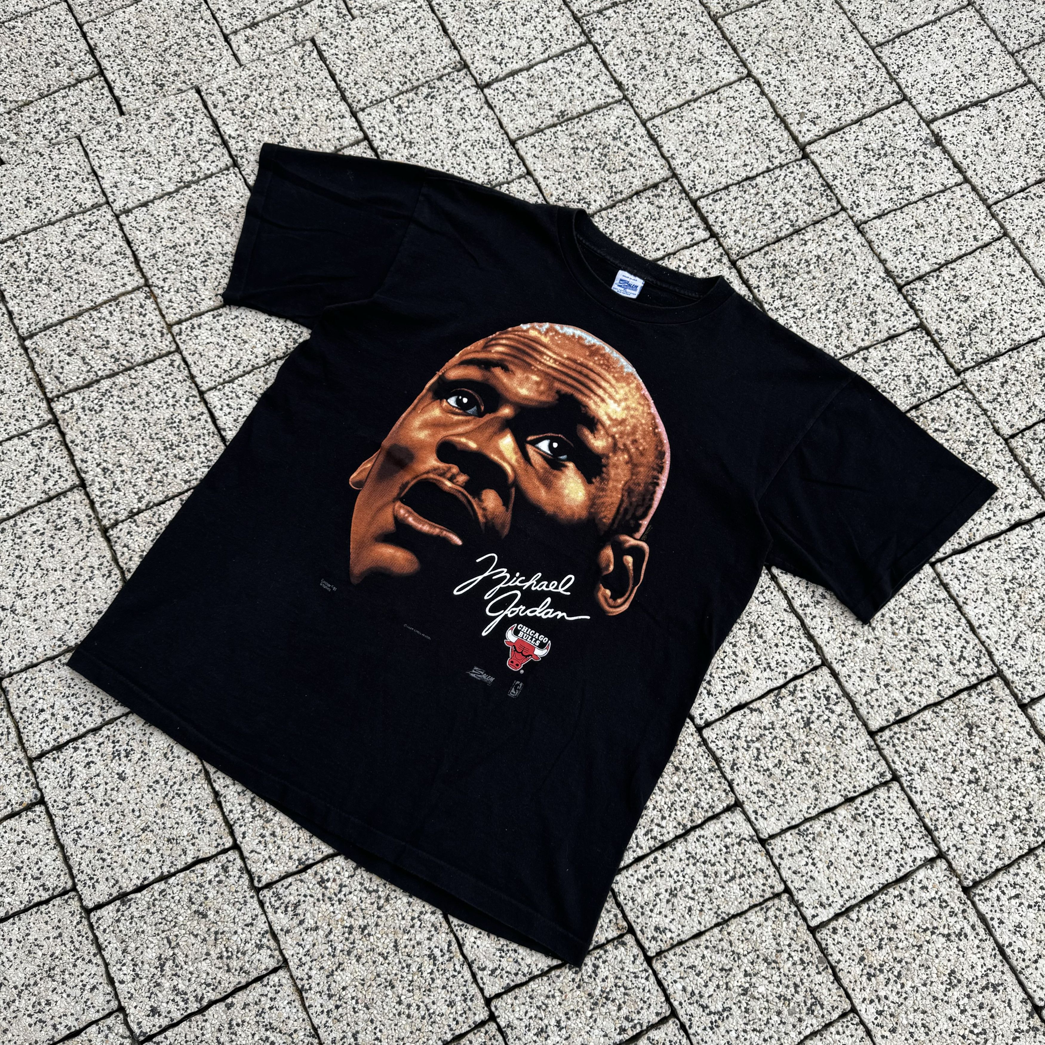 NBA × Salem Sportswear × Vintage MICHAEL JORDAN 1991 SINGLE STITCH CHICAGO BULLS T SHIRT Size US XL / EU 56 / 4 - 1 Thumbnail