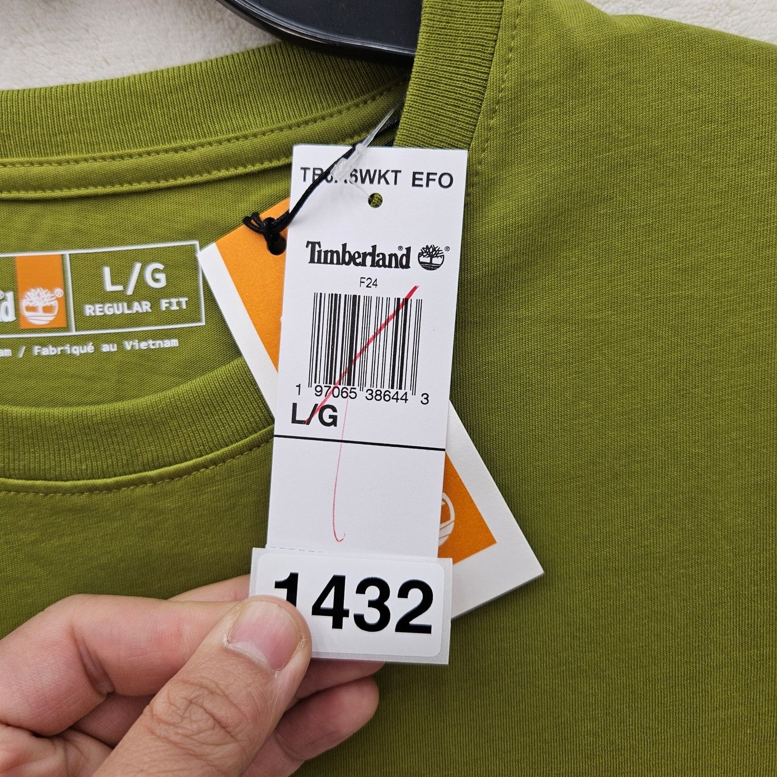 Timberland TIMBERLAND MEN'S LARGE BIG LOGO ORGANICALLY MADE GREEN TEE Size US L / EU 52-54 / 3 - 5 Thumbnail