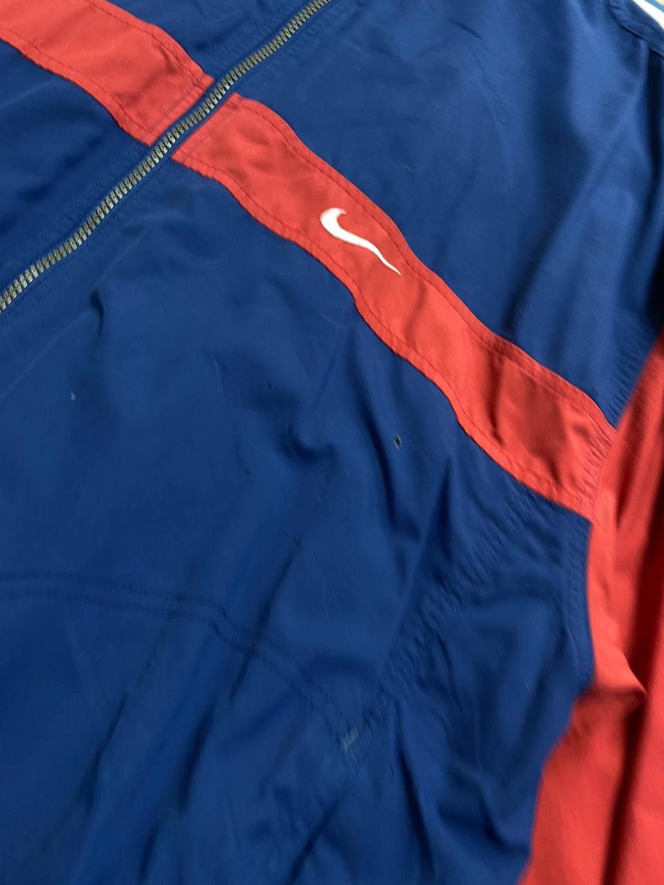 Nike × Vintage Vintage 90s Nike Embroiderd Swoosh Zip Up Windbreaker Jacket Size US L / EU 52-54 / 3 - 7 Thumbnail