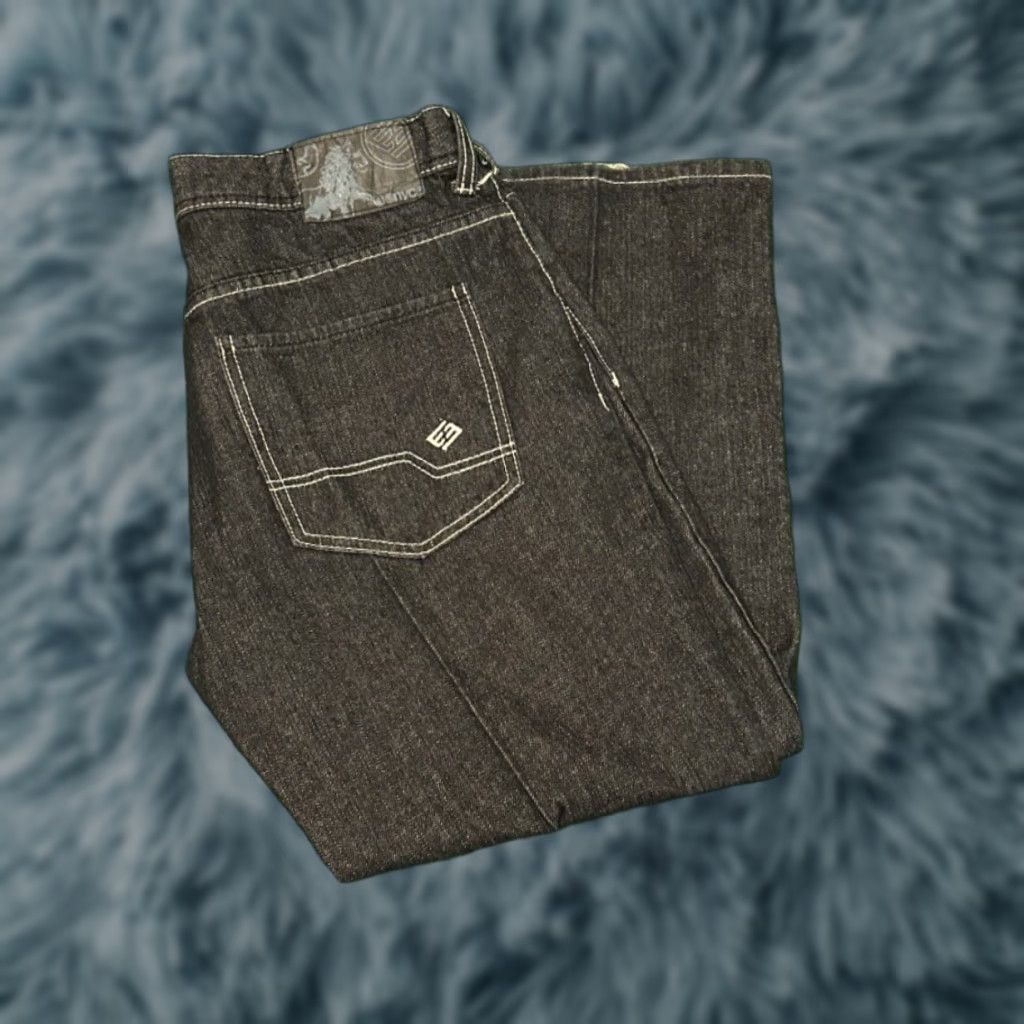 Enyce VINTAGE Enyce Baggy Skater Grunge Jeans Mens Size 36 Dark Wash Black 36x30 Regular Jeans Mens Grunge Y2K Baggy Wide-Leg Size US 36 / EU 52 - 1 Thumbnail