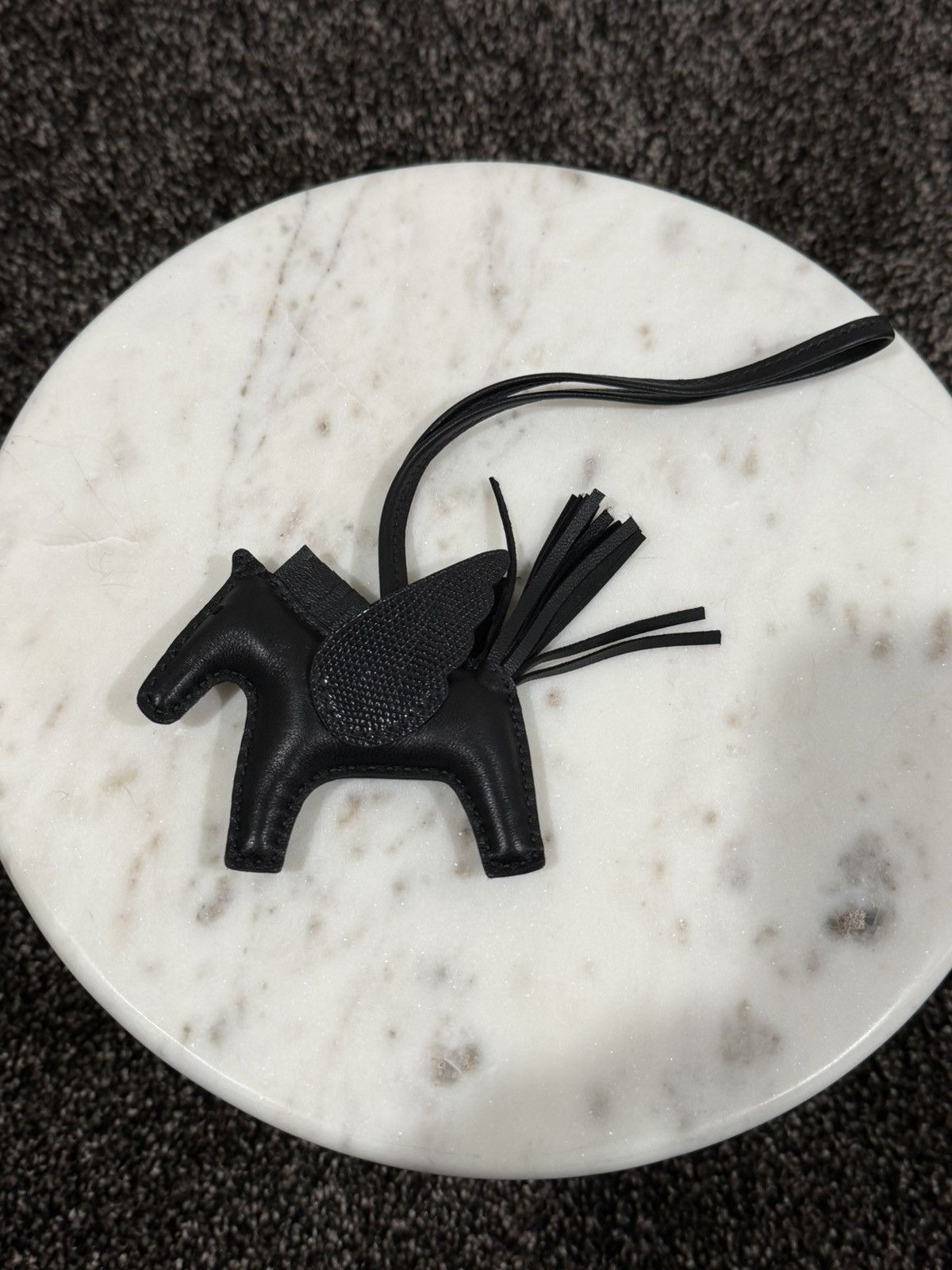 Hermes Hermes Black Leather MM Lizard Rodeo Pegasus Horse Bag Charm Size ONE SIZE - 1 Thumbnail