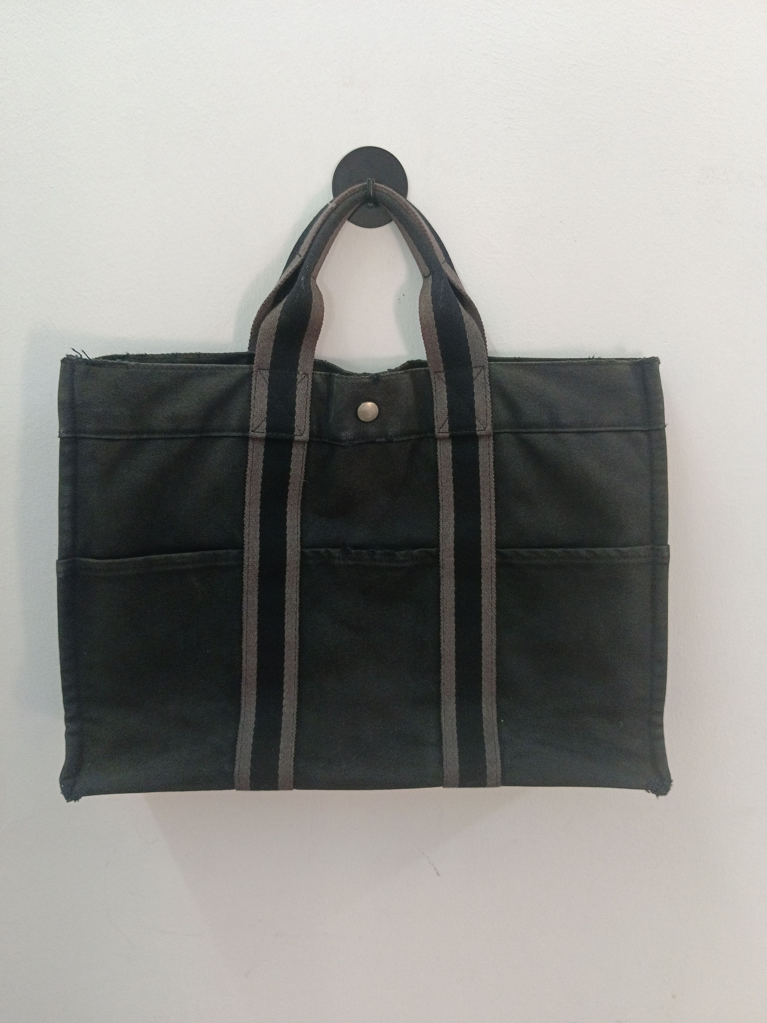 Hermes Hermès Fourre Tout MM Canvas Tote Bag Black/Grey Size ONE SIZE - 5 Thumbnail
