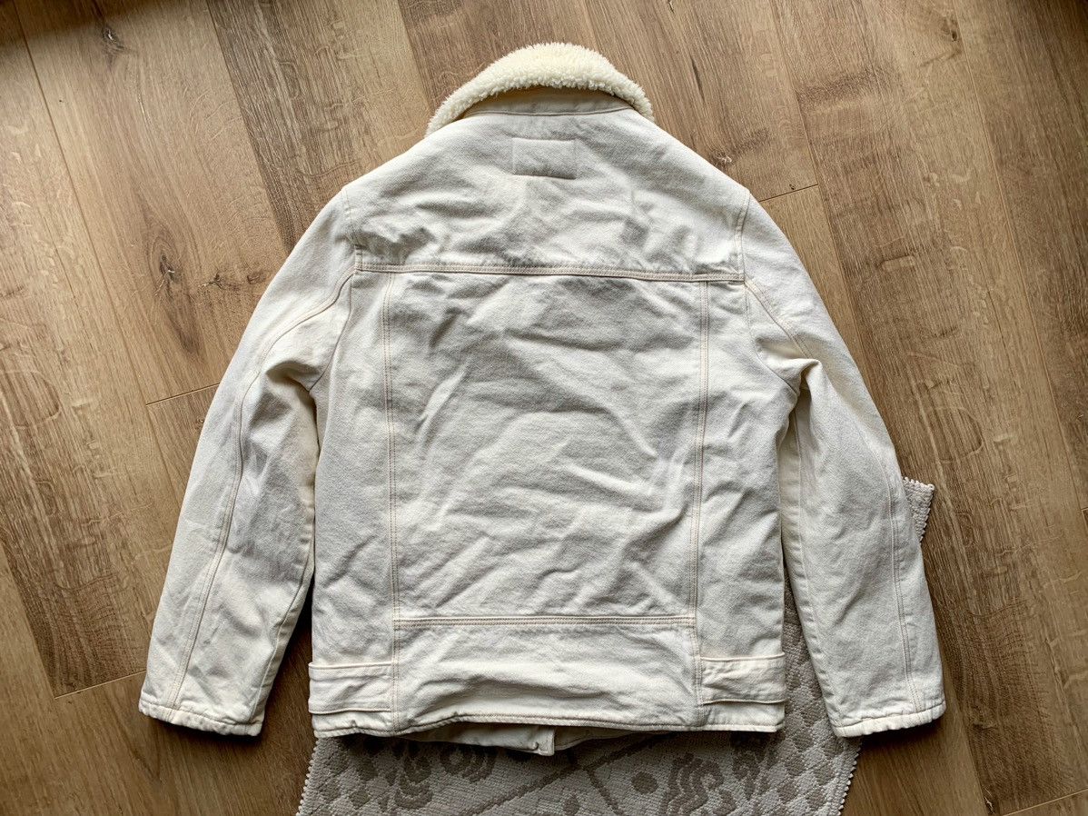 Allsaints Allsaints Oversized Denim Biker Jacket White Fleece Sherpa Size M / US 6-8 / IT 42-44 - 4 Thumbnail