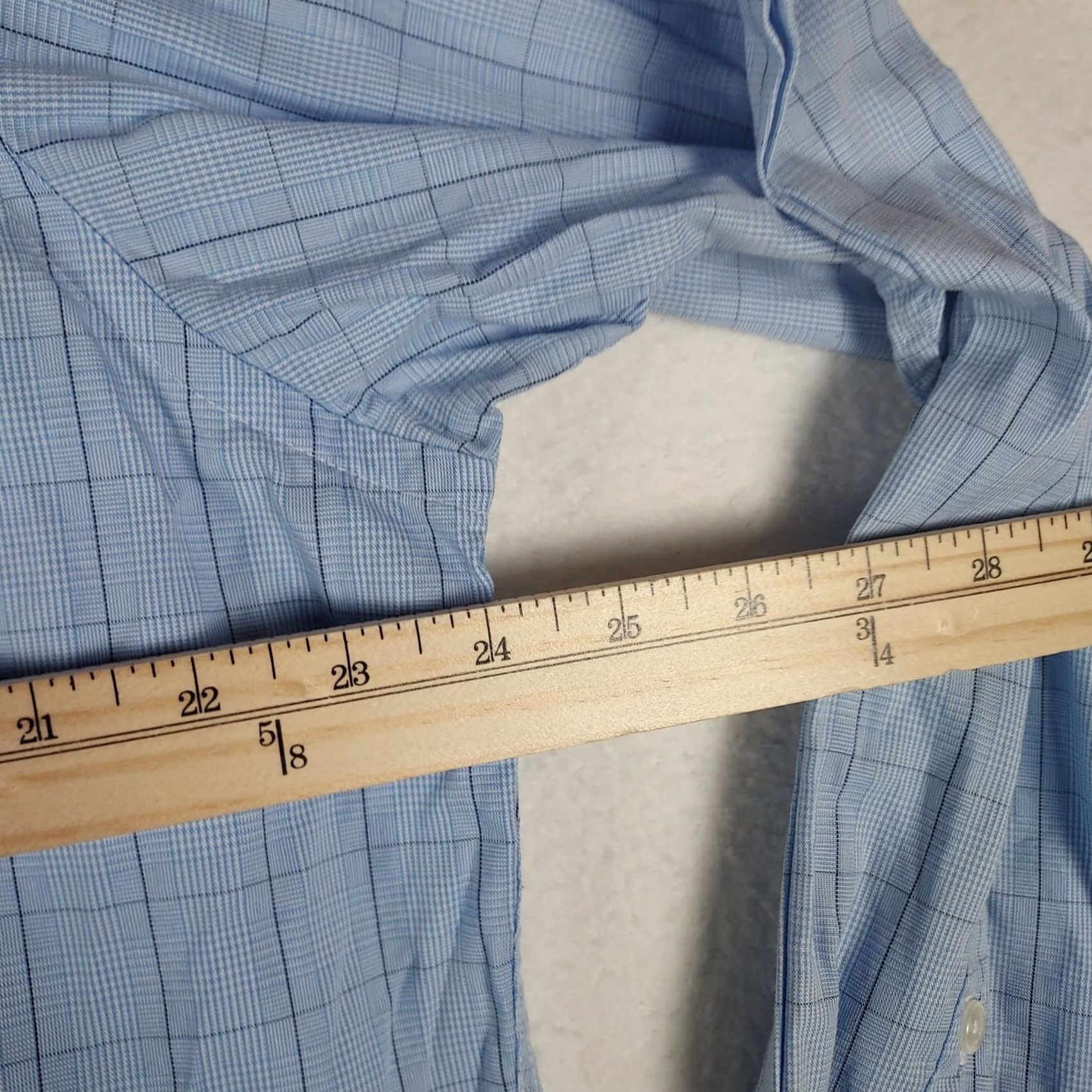 Club Room Club Room Men's Blue Check Pinpoint Cotton Shirt Regular Fit Collared Button Long Sleeve Business Adult 16.5 32/33 Size US XL / EU 56 / 4 - 6 Thumbnail