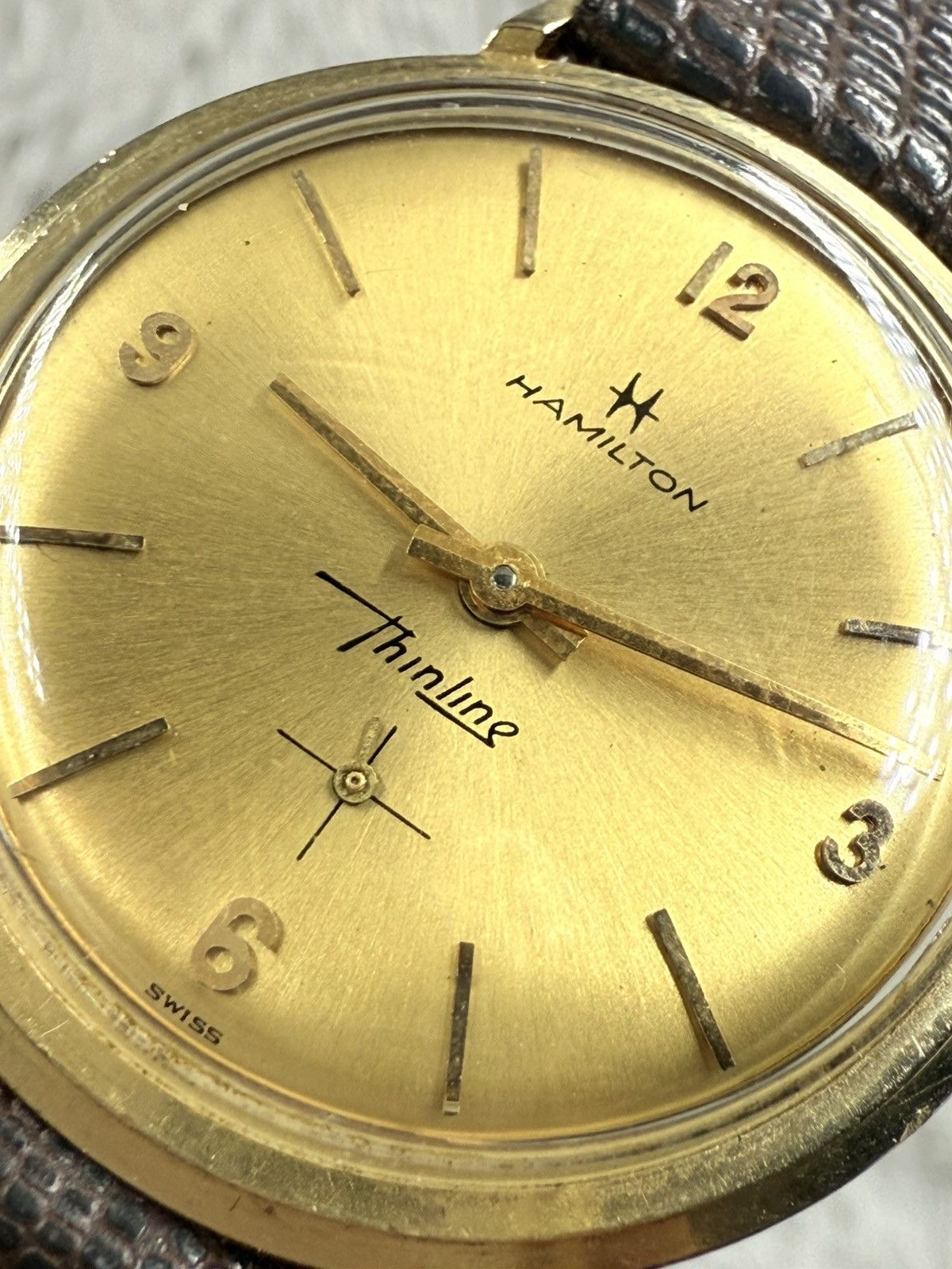 Vintage Vintage HAMILTON THINLINE Manual Men’s Watch 14K Solid Gold Size ONE SIZE - 9 Thumbnail