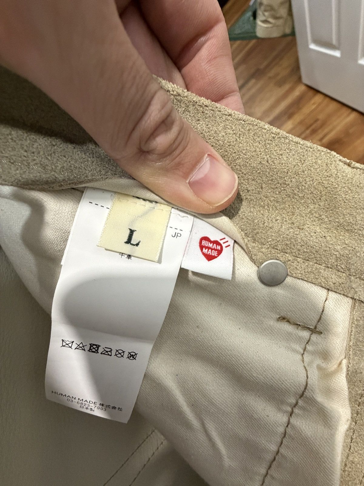 Human Made Human Made Suede Leather Pants - Beige Size US 32 / EU 48 - 9 Thumbnail