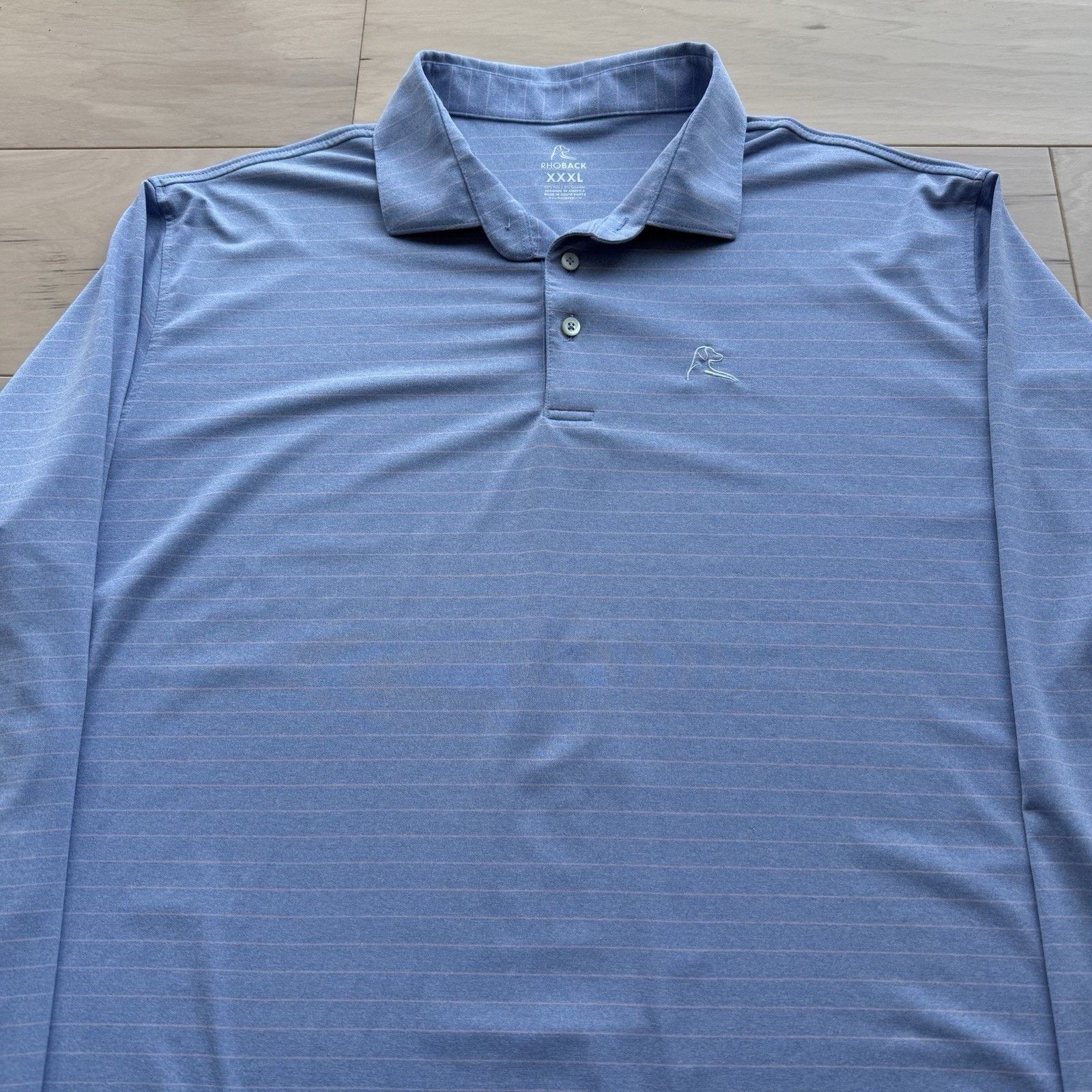 Other Rhoback Polo Shirt 3XL Blue Pink Striped Long Sleeve Golf Size US XXL / EU 58 / 5 - 3 Thumbnail