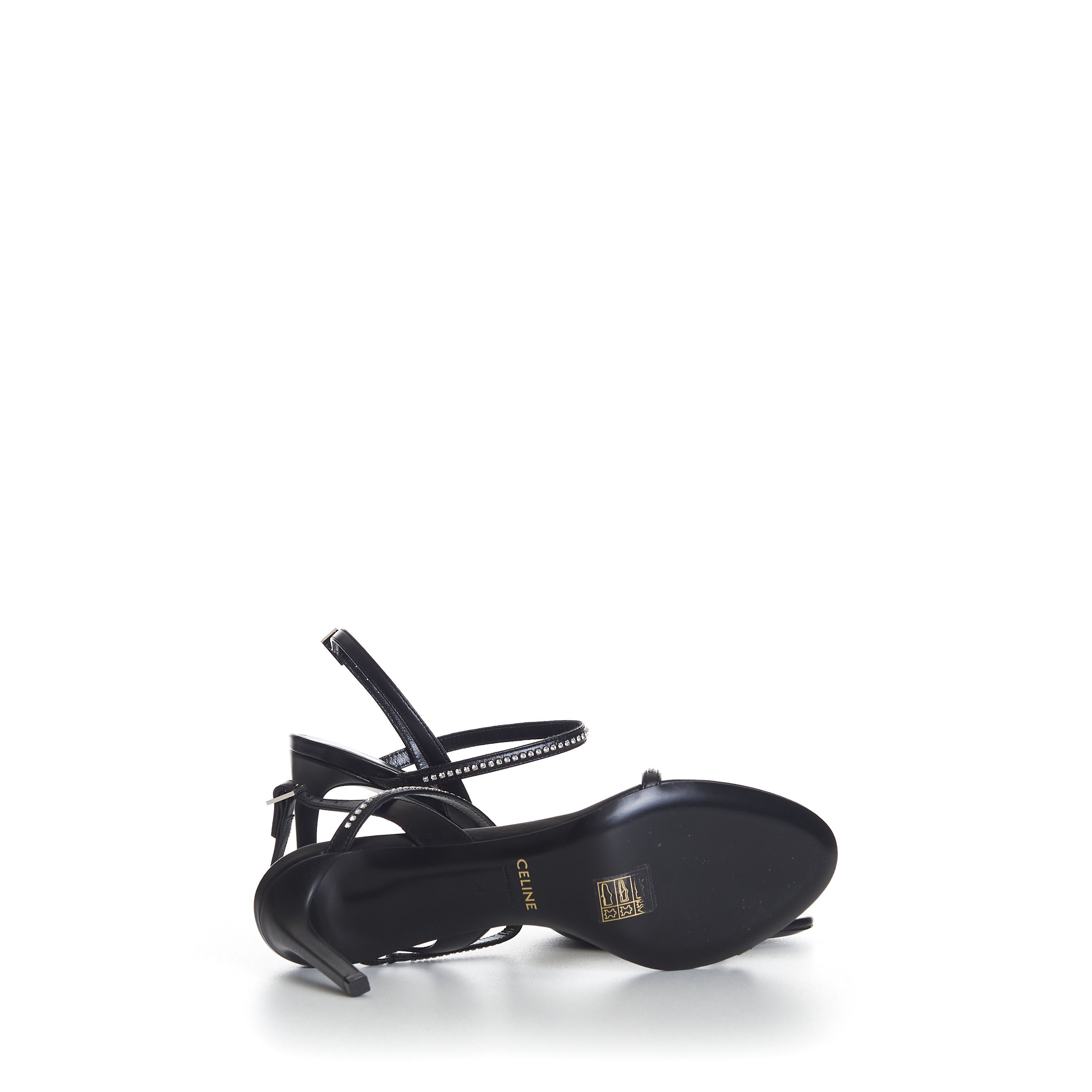 Celine Black Soir Strap Sandal - Strass Embellished Straps Size US 7.5 / IT 37.5 - 10 Thumbnail