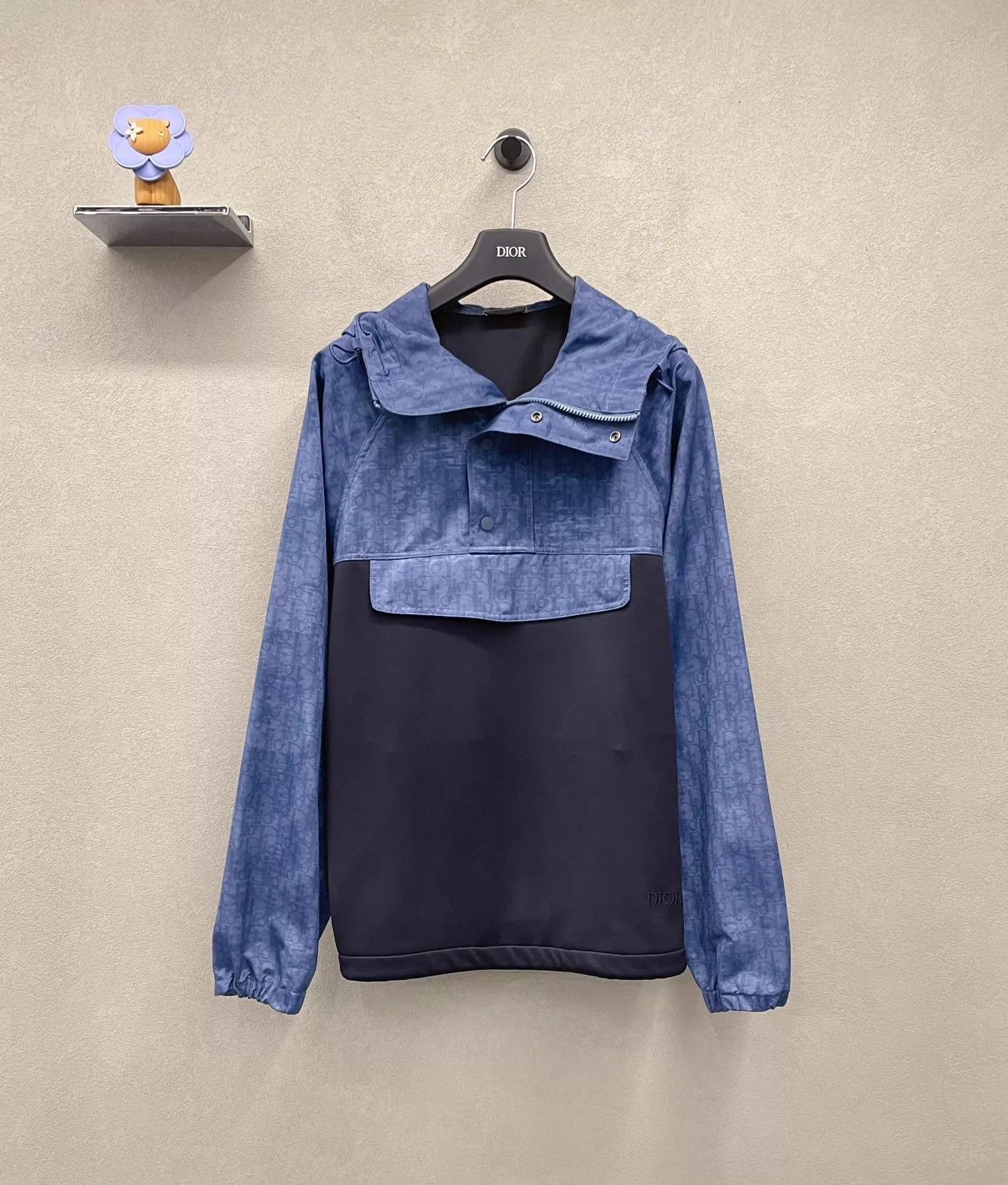 Dior DIOR color blocked blue and black hooded jacket S Size S / US 4 / IT 40 - 1 Thumbnail