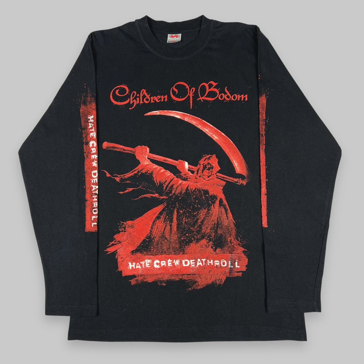 image of Band Tees x Rock T Shirt Vintage 2003 Children Of Bodom ‘Hatecrew Deathroll’ Long sleeve Shirt in B