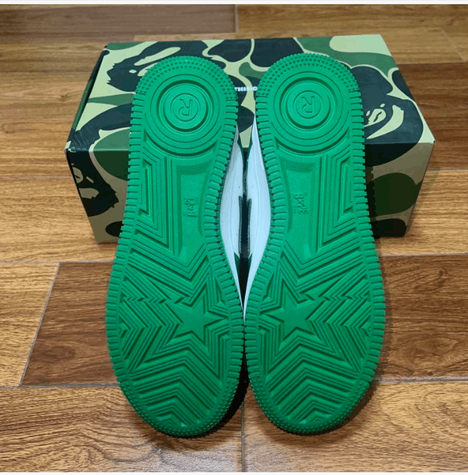 Bape A BATHING APE low-top men's white and green Size US 11 / EU 44 - 5 Thumbnail