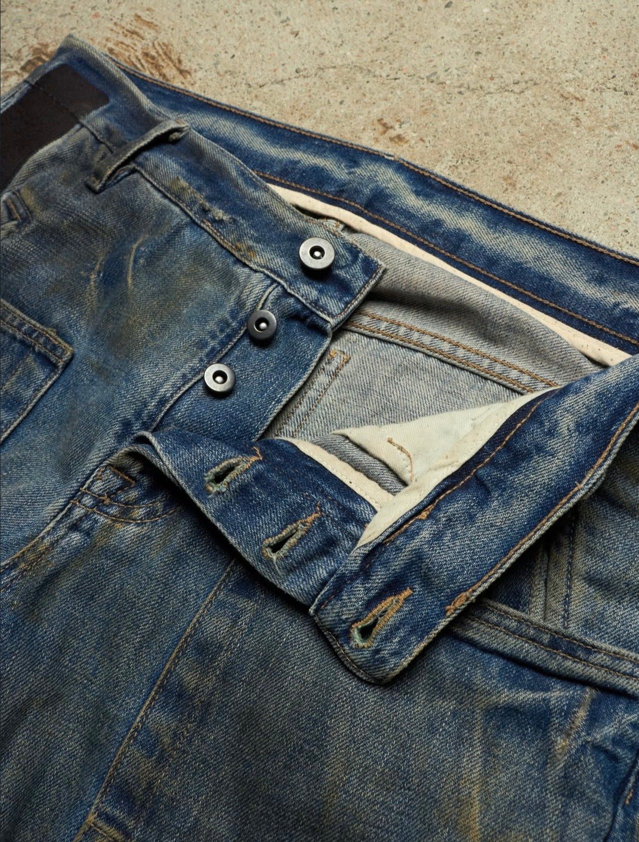 Rick Owens 01 [SLAB] MUDWASH WIDE CARPENTER DENIM Size US 29 - 8 Thumbnail