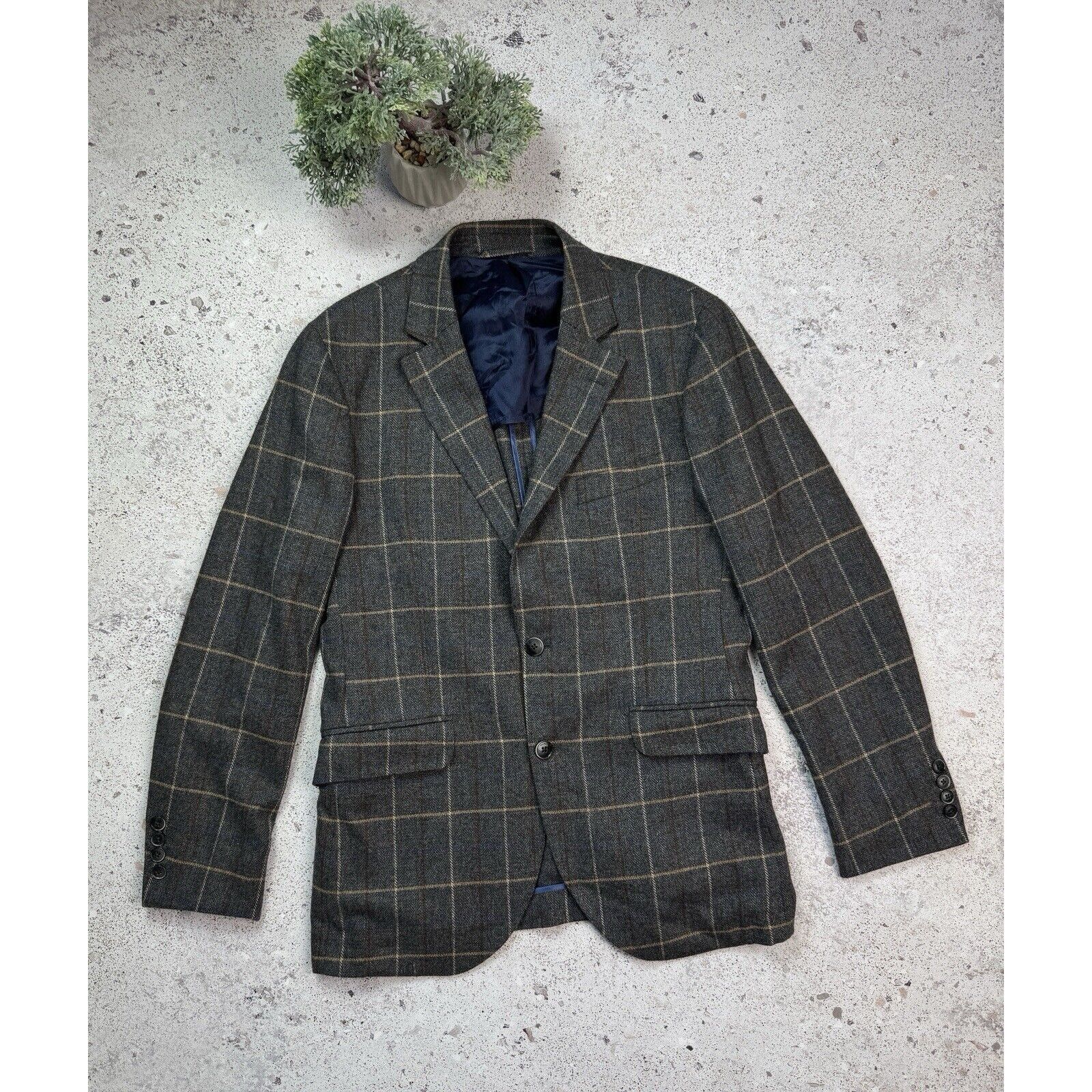 Hackett Hackett London Light Wool Plaid Blazer Jacket Size 40(180) Size 40R - 2 Thumbnail