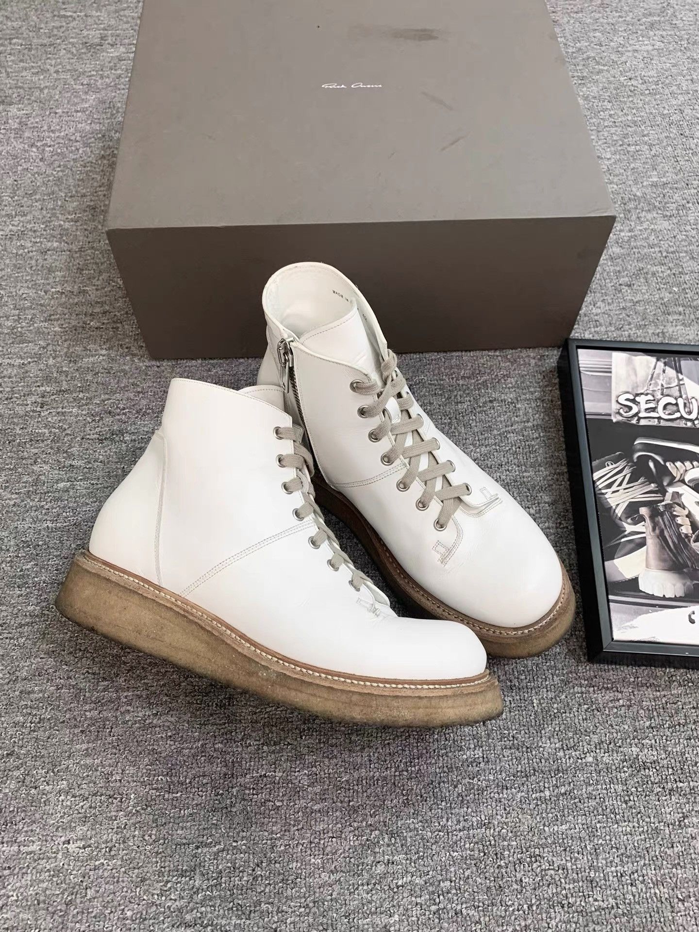 Rick Owens Rick Owens 13FW Mainline Milk Rubber Sole Martin Boots K34 Size US 9 / EU 42 - 1 Thumbnail