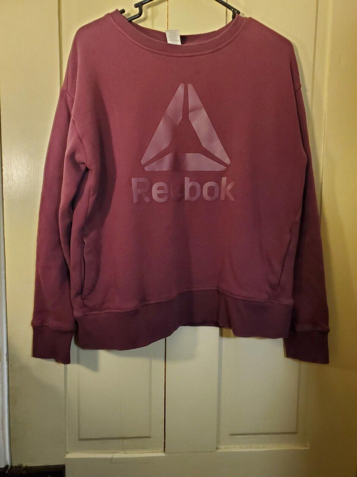 Reebok Reebok Womens Medium Purple Logo Sweatshirt Pullover Size M / US 6-8 / IT 42-44 - 4 Thumbnail