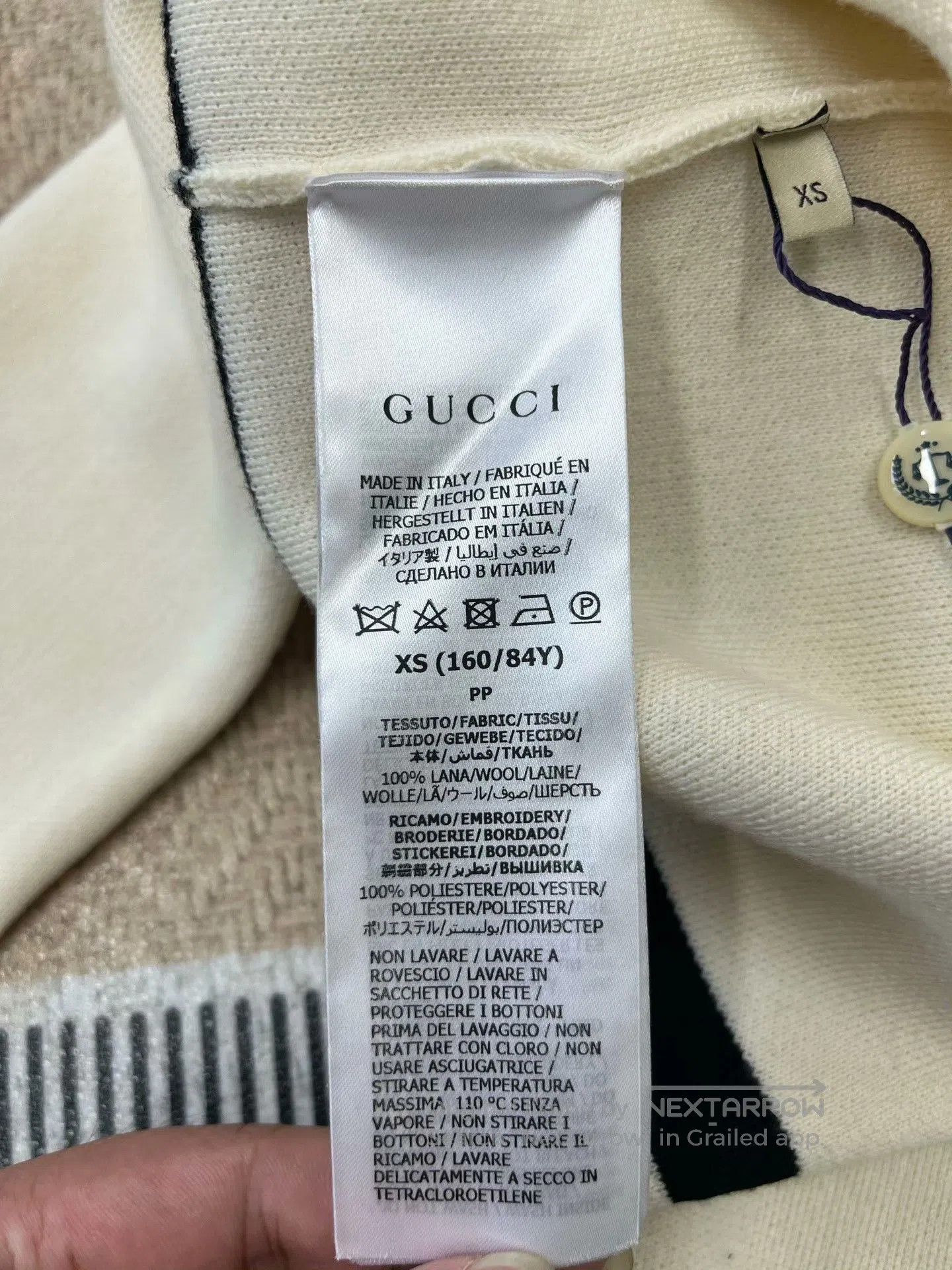 Gucci Gucci White Black Logo Knit Cardigan. Size XS / US 0-2 / IT 36-38 - 4 Thumbnail