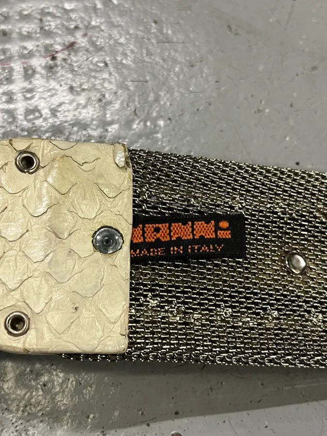 Vintage 2000s Nanni Metal White Crocodile Effect Leather Belt Size ONE SIZE - 8 Thumbnail