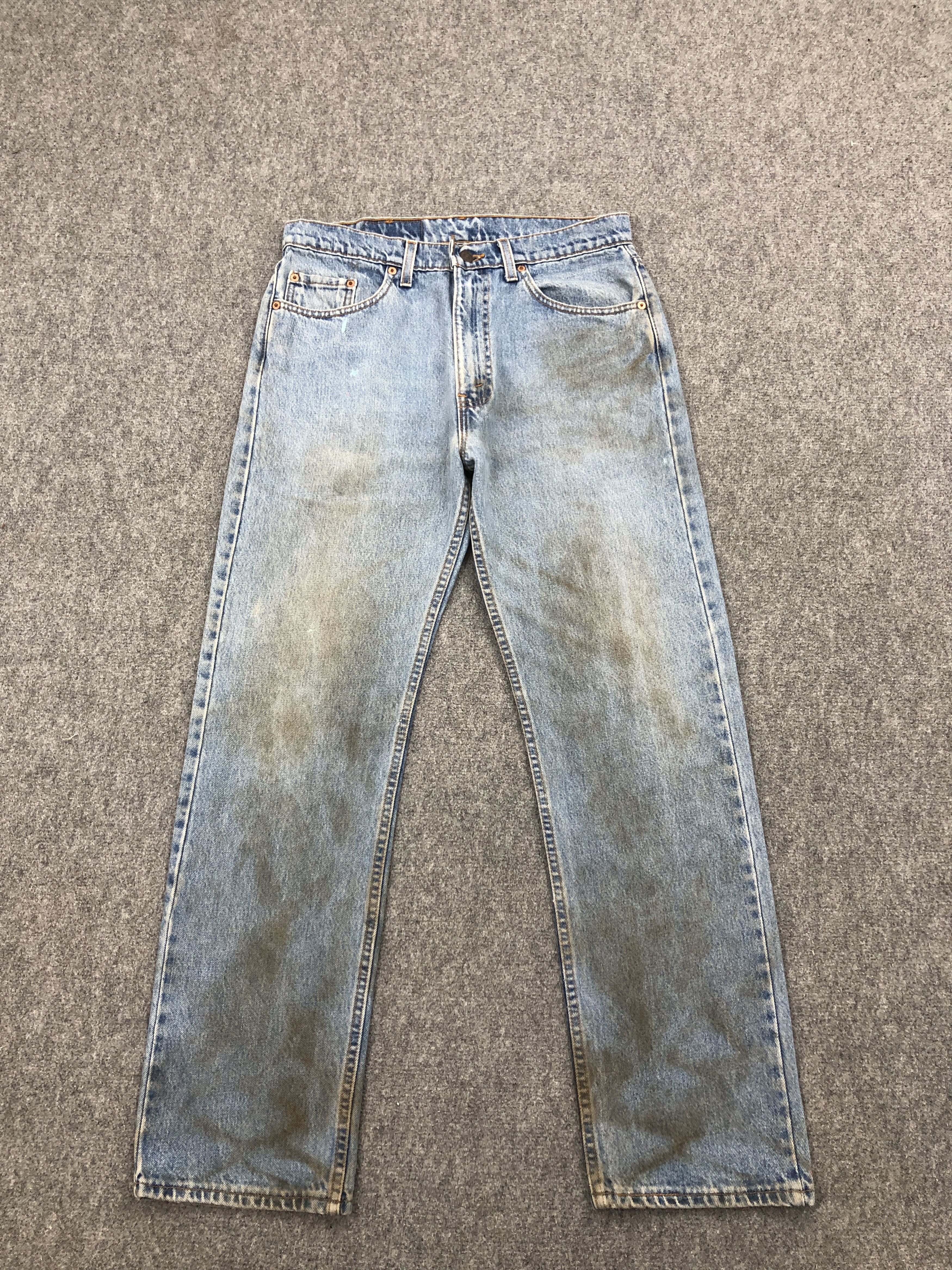 Dirty Faded Blue Vintage 90s Levis 505 Jeans
