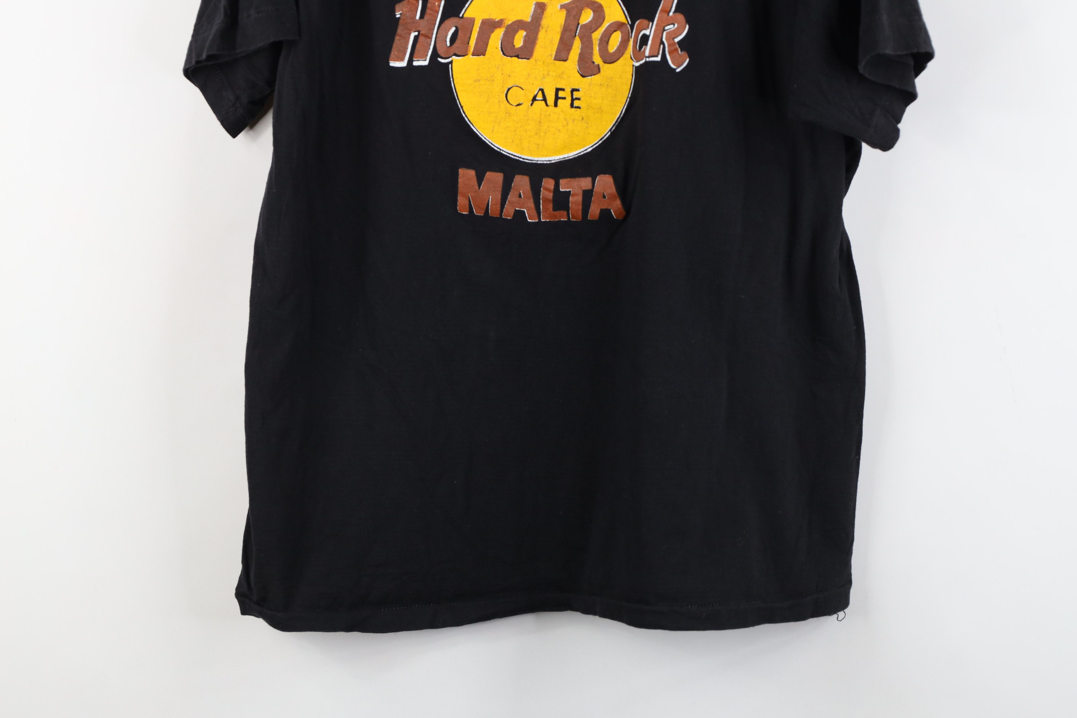 Hard Rock Cafe Vintage 90s Hard Rock Cafe Distressed Malta T-Shirt Black Size M / US 6-8 / IT 42-44 - 3 Thumbnail
