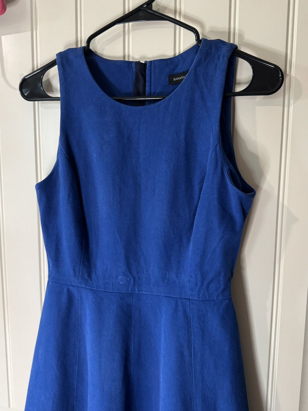 Banana Republic BANANA REPUBLIC Cobalt Blue Sleeveless Midi Dress (4 Petite) Size S / US 4 / IT 40 - 3 Thumbnail